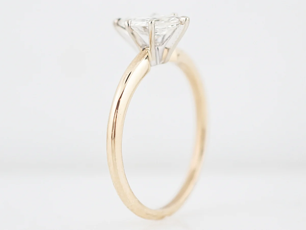 Engagement Ring Modern .82 Marquise Cut Diamond in 14k Yellow Gold - Image 5