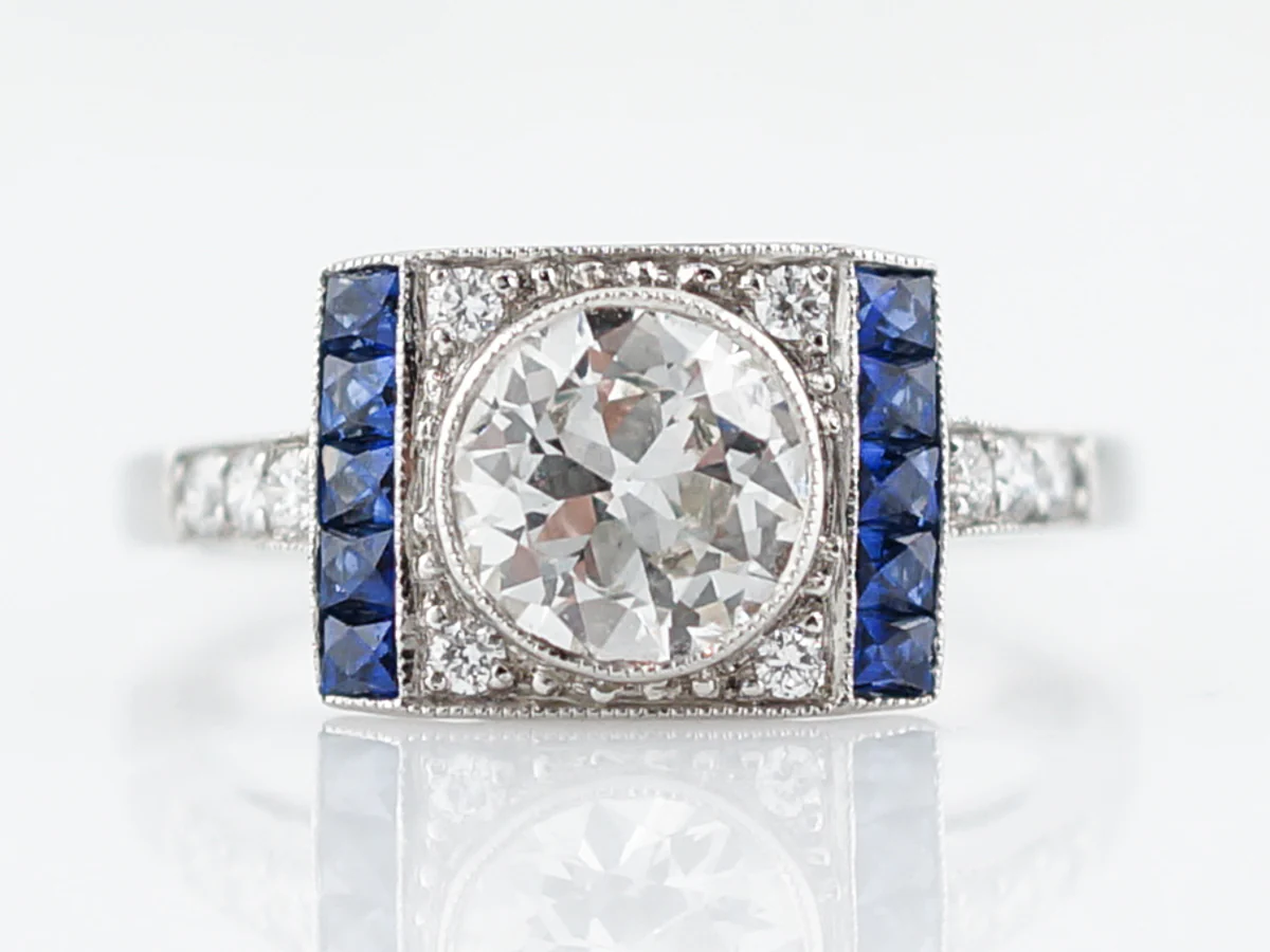 **RTV 1/10/19**Engagement Ring Modern .99 Old European Cut Diamond in Platinum