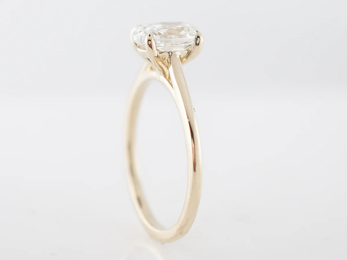 Engagement Ring Modern GIA 1.51 Oval Cut Diamond in 14k Yellow Gold - Image 4