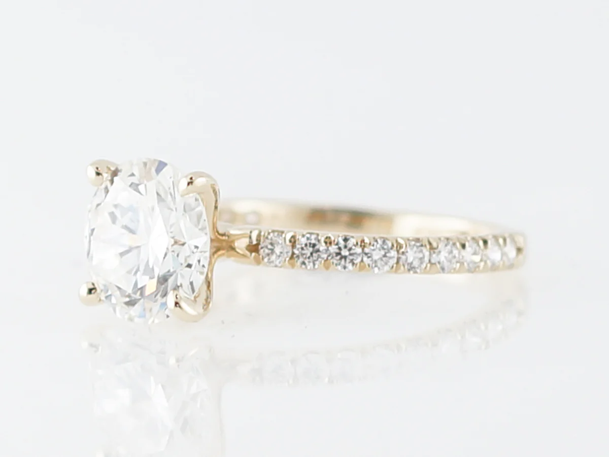 Engagement Ring Modern GIA 2.24 Transitional Cut Diamond in 14k Yellow Gold - Image 2