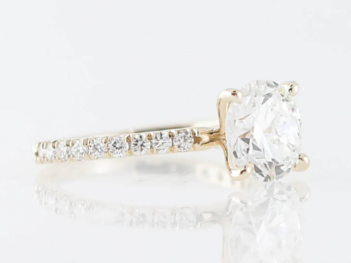Engagement Ring Modern GIA 2.24 Transitional Cut Diamond in 14k Yellow Gold - Image 3