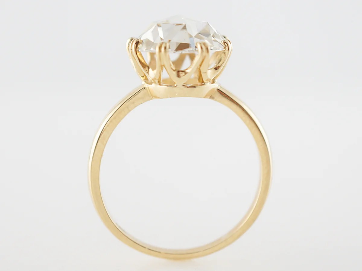 Engagement Ring Modern GIA 2.53 Rose Cut Diamond in 18k Yellow Gold - Image 4