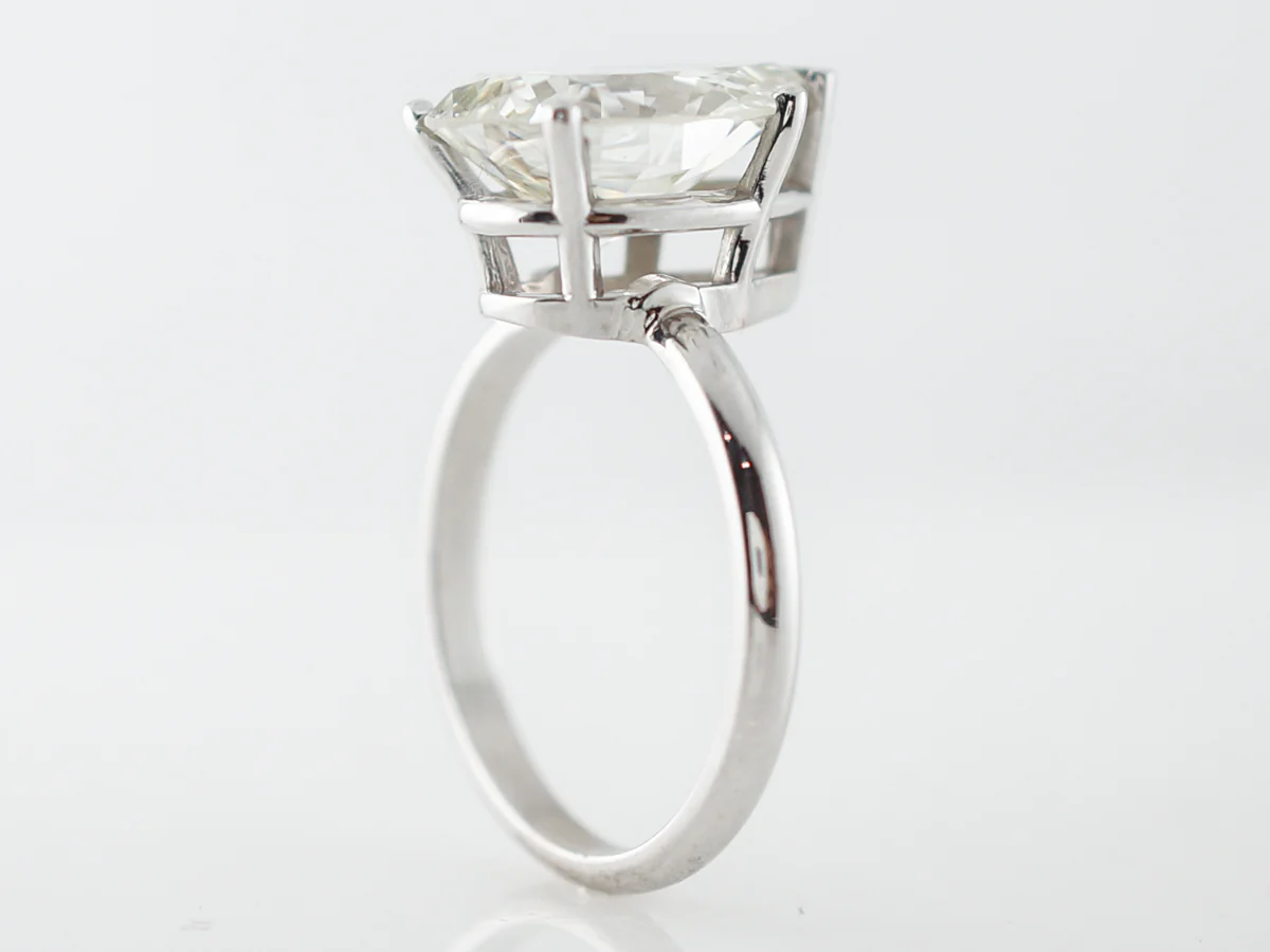 Engagement Ring Modern GIA 4.23 Pear Cut Diamond in 14k White Gold - Image 6