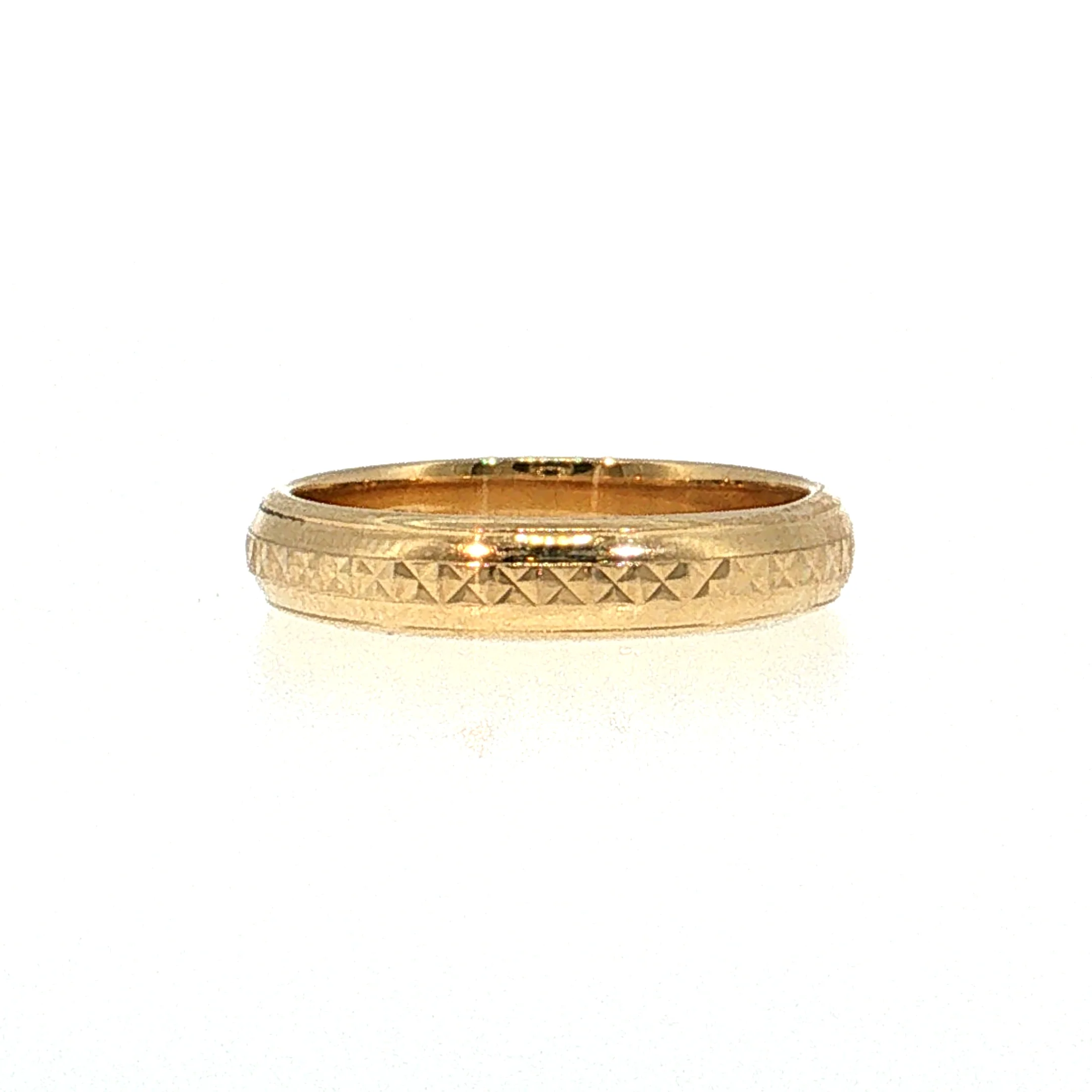 Engraved Men's Wedding Band 14k Yellow Gold - Image 3