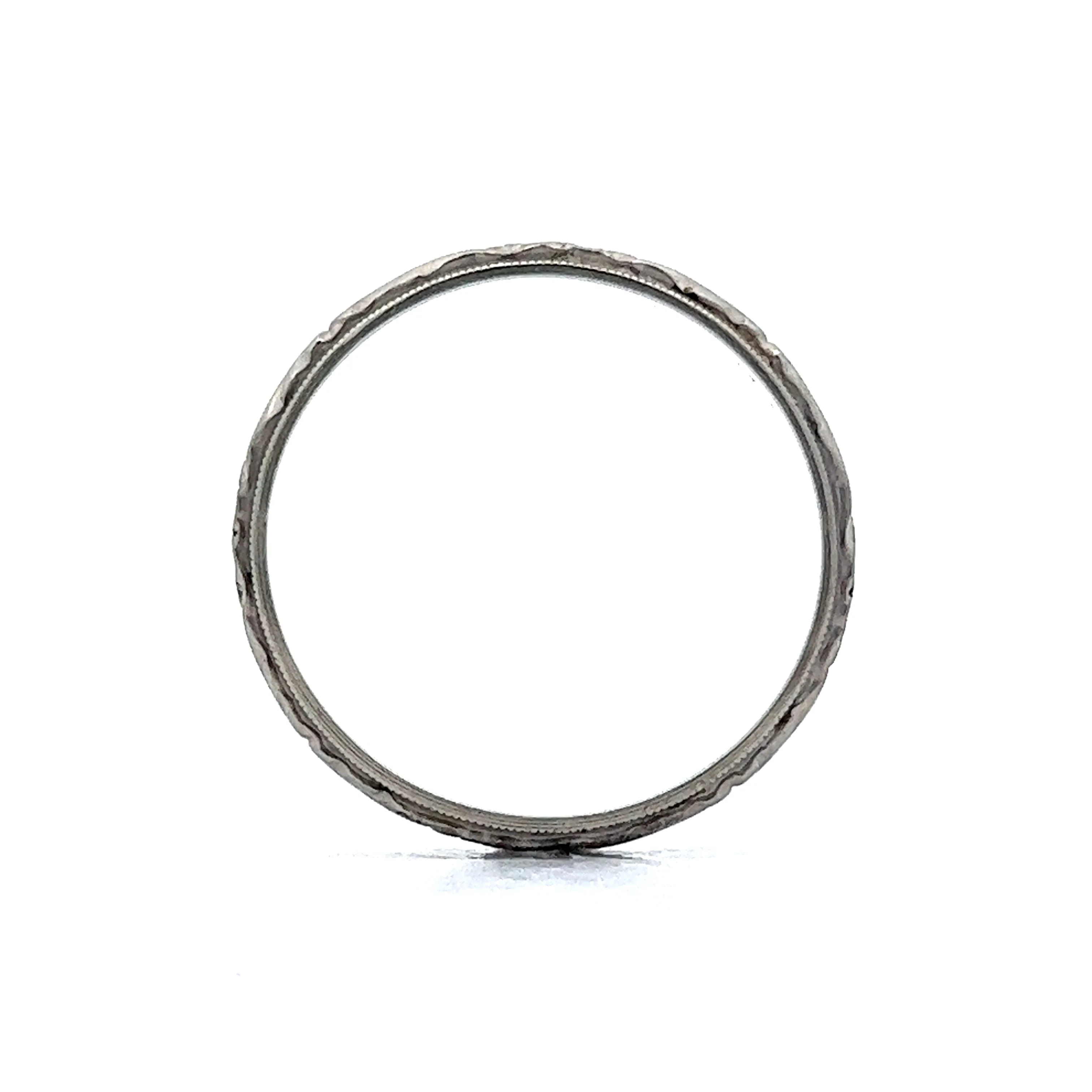 1920s Antique Orange Blossom Wedding Band in 14k White Gold - Image 4
