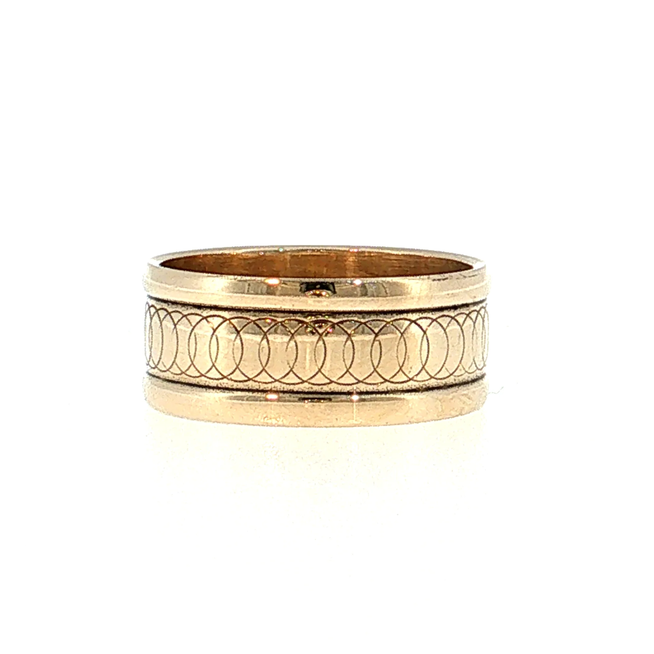 Engraved Wedding Band 14k Yellow Gold - Image 3