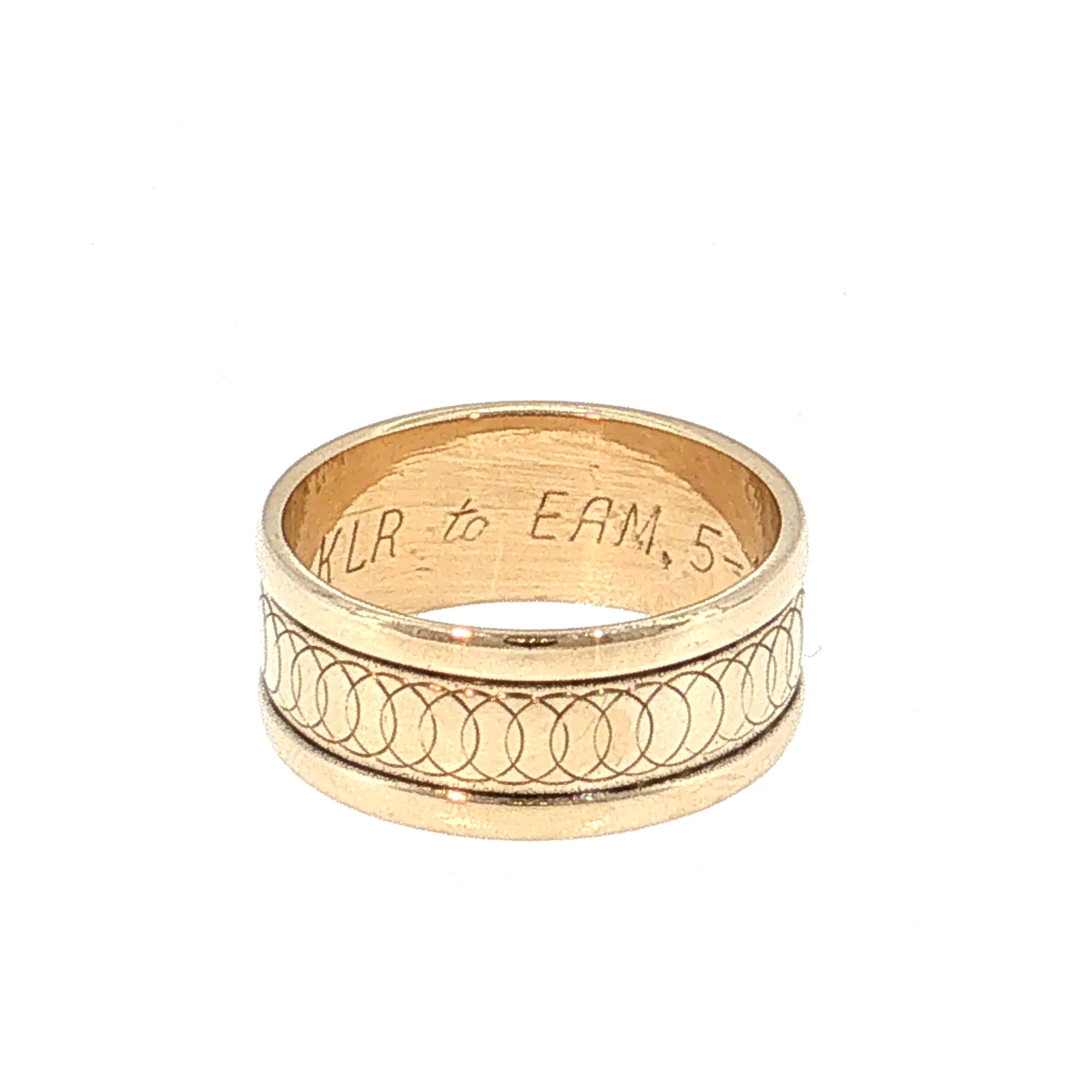 Engraved Wedding Band 14k Yellow Gold - Image 5