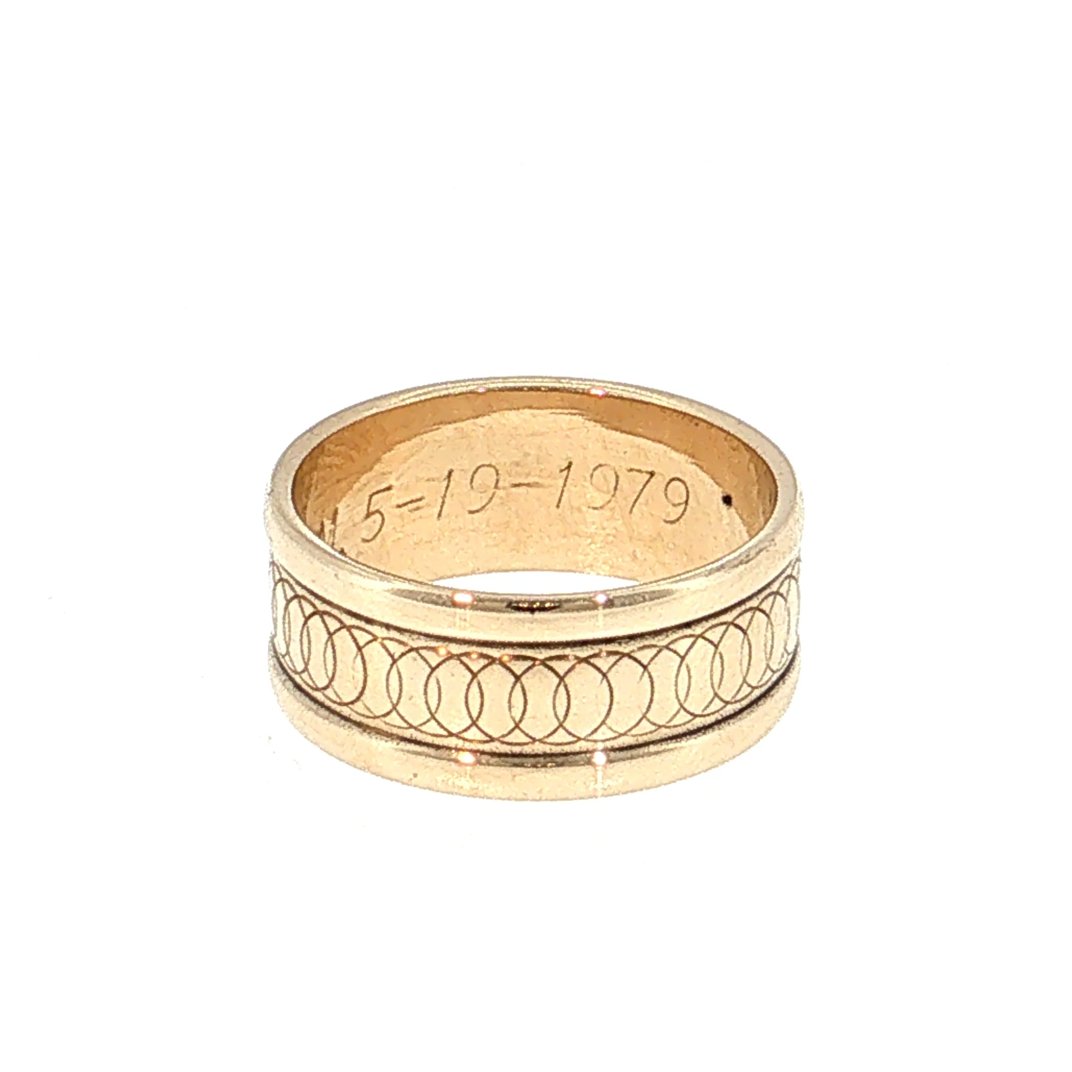 Engraved Wedding Band 14k Yellow Gold - Image 6