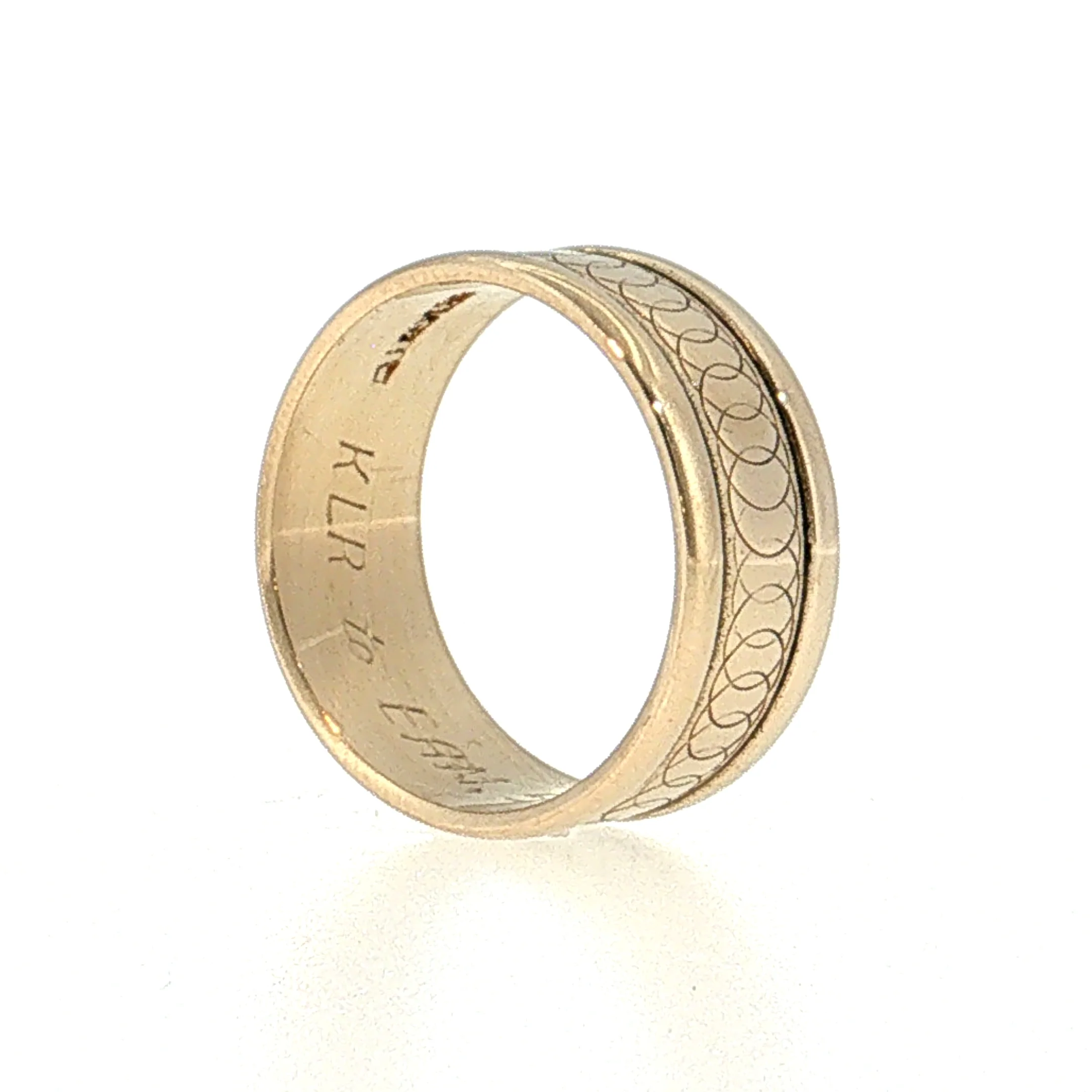 Engraved Wedding Band 14k Yellow Gold - Image 8