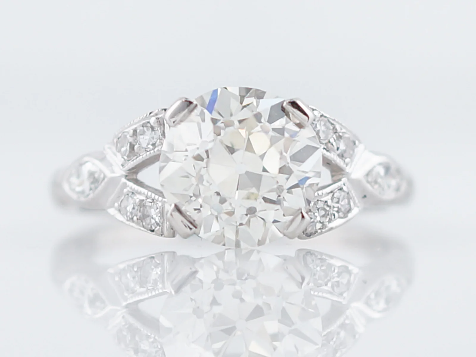 Estate Diamond Engagement Ring Art Deco 2 Carat