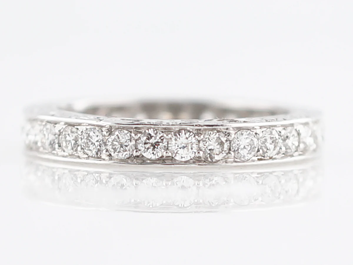 Eternity Wedding Band Modern 1.06 Round Brilliant Cut Diamonds in Platinum
