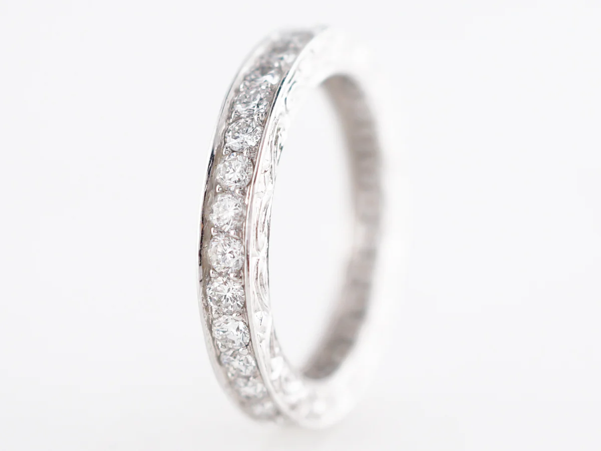 Eternity Wedding Band Modern 1.06 Round Brilliant Cut Diamonds in Platinum - Image 2