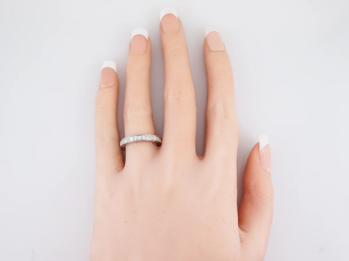 Eternity Wedding Band Modern 1.06 Round Brilliant Cut Diamonds in Platinum - Image 4