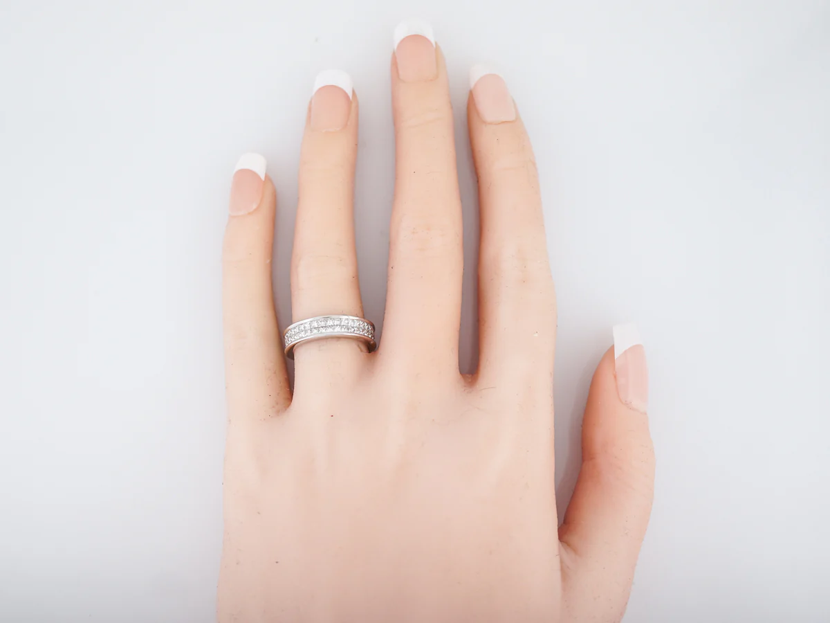 Eternity Wedding Band Modern 1.17 Princess Cut Diamonds in 18k White Gold - Image 4