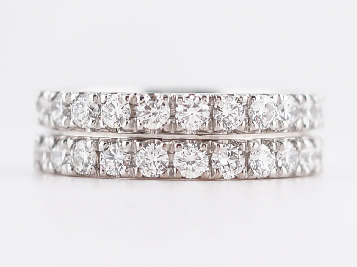 Eternity Wedding Band Modern 2.88 Round Brilliant Cut Diamonds in 14k White Gold