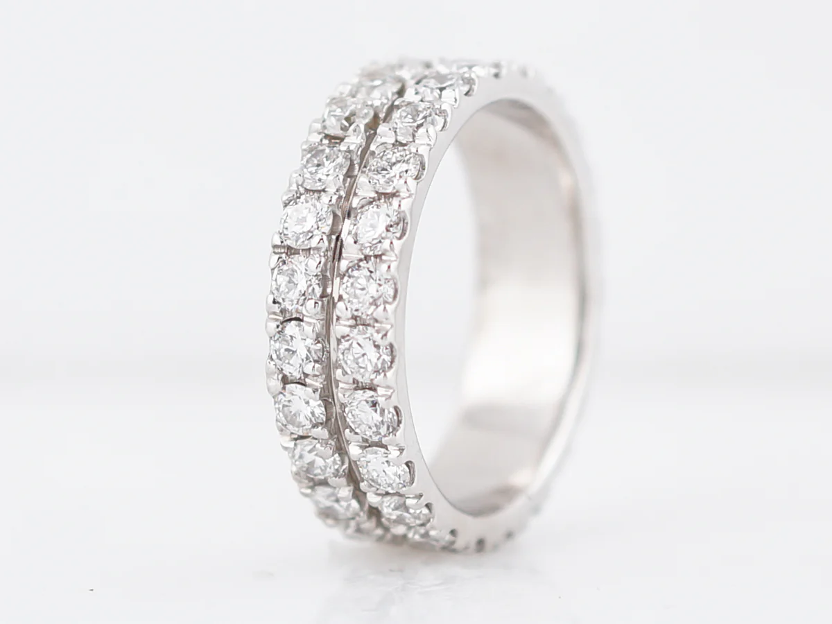 Eternity Wedding Band Modern 2.88 Round Brilliant Cut Diamonds in 14k White Gold - Image 3