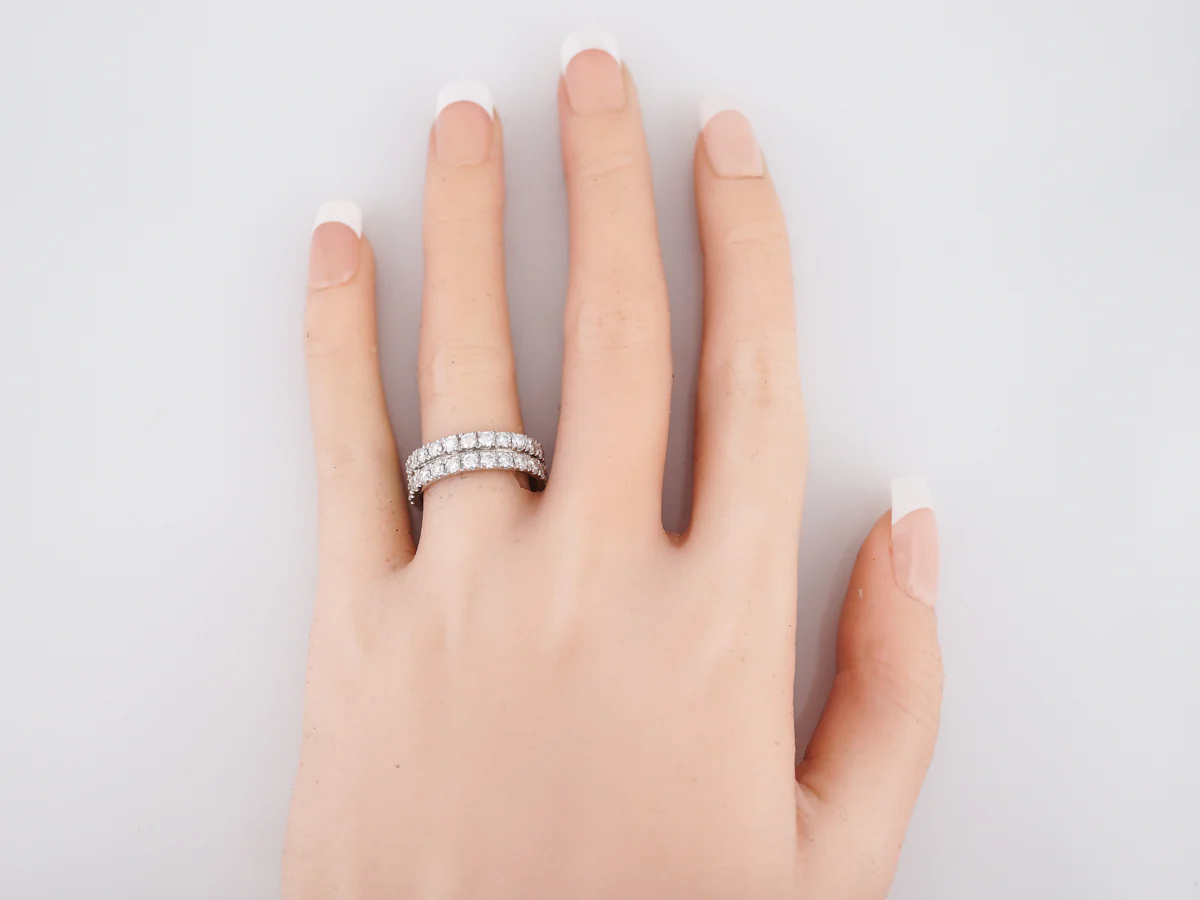 Eternity Wedding Band Modern 2.88 Round Brilliant Cut Diamonds in 14k White Gold - Image 4