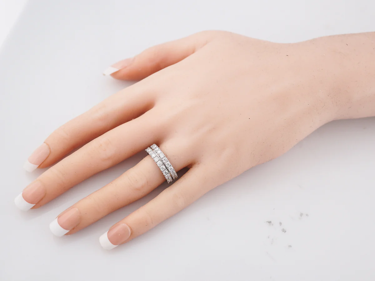 Eternity Wedding Band Modern 2.88 Round Brilliant Cut Diamonds in 14k White Gold - Image 5