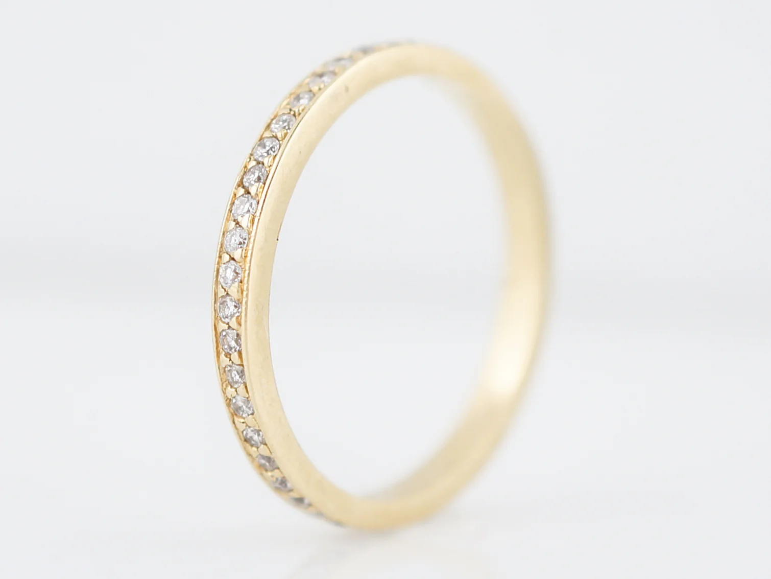 Eternity Wedding Band Modern .36 Round Brilliant Cut Diamonds in 18k Yellow Gold - Image 2