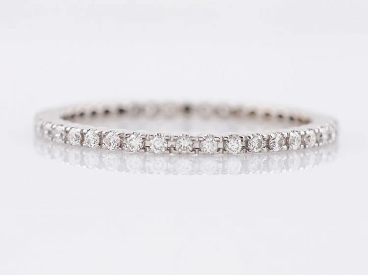 Eternity Wedding Band Modern .42 Round Brilliant Cut Diamonds in 18k White Gold