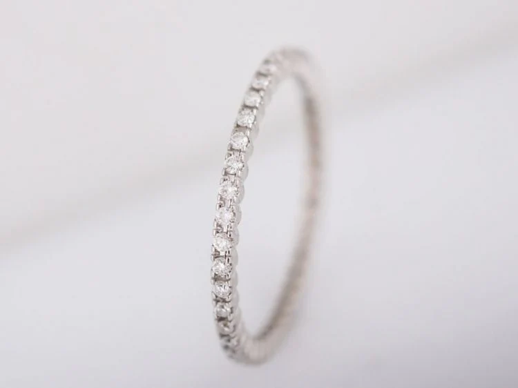 Eternity Wedding Band Modern .42 Round Brilliant Cut Diamonds in 18k White Gold - Image 2