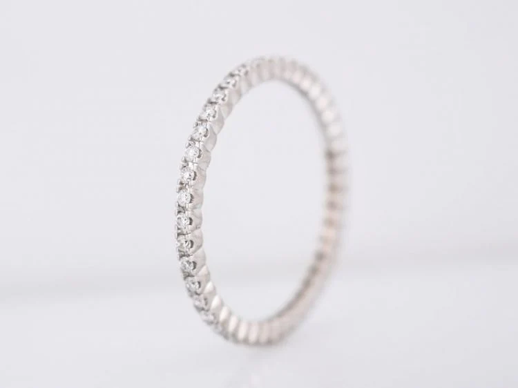 Eternity Wedding Band Modern .42 Round Brilliant Cut Diamonds in 18k White Gold - Image 3