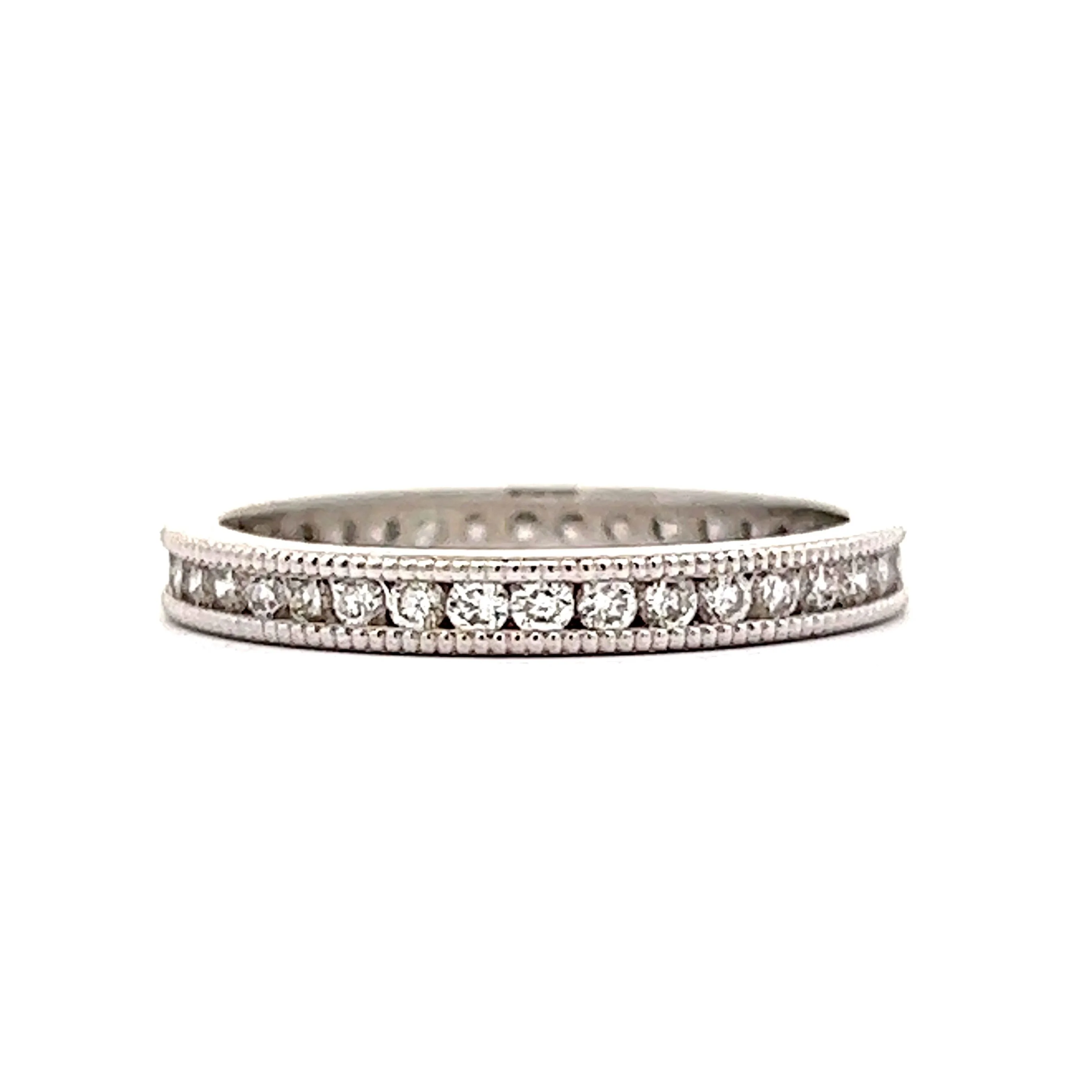 Eternity Wedding Band Modern .50 Round Brilliant Cut Diamonds in 14K White Gold - Image 2