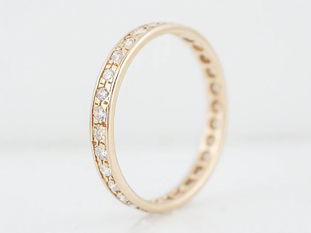 Eternity Wedding Band Modern .80 Round Brilliant Cut Diamonds in 14K Yellow Gold - Image 2