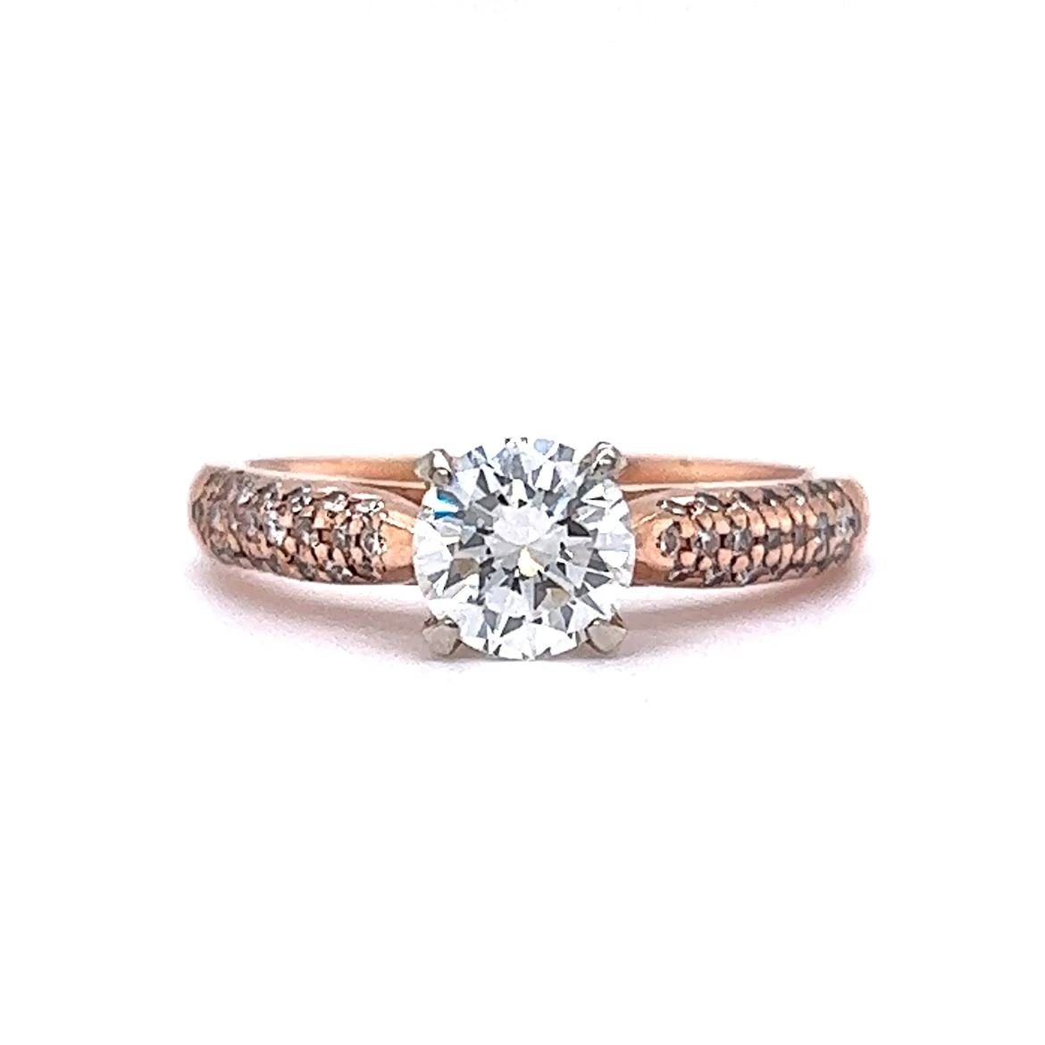 .74 Old European Solitaire Engagement Ring Two-Tone Gold