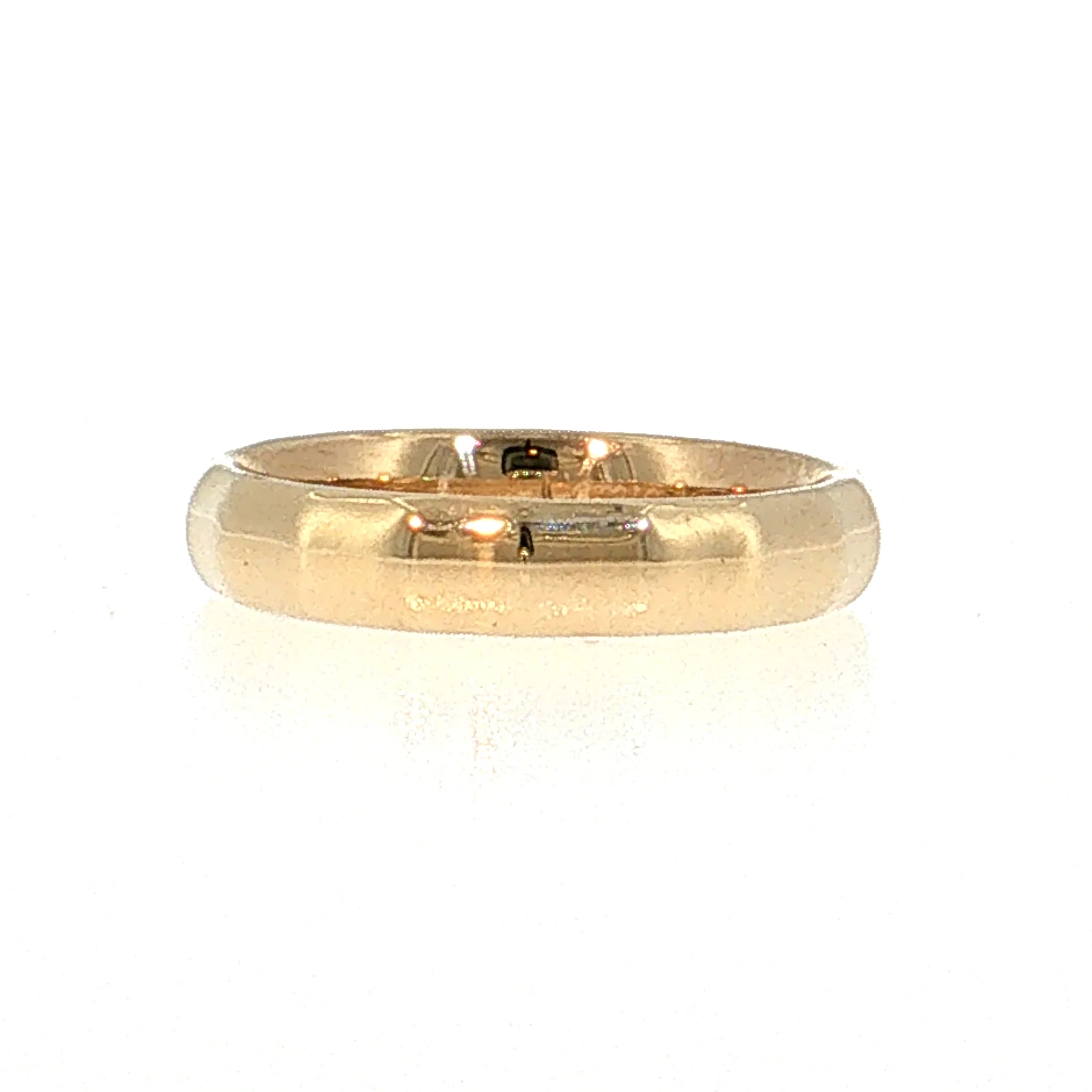 Faceted Comfort Fit Wedding Band 14k Yellow Gold - Image 3