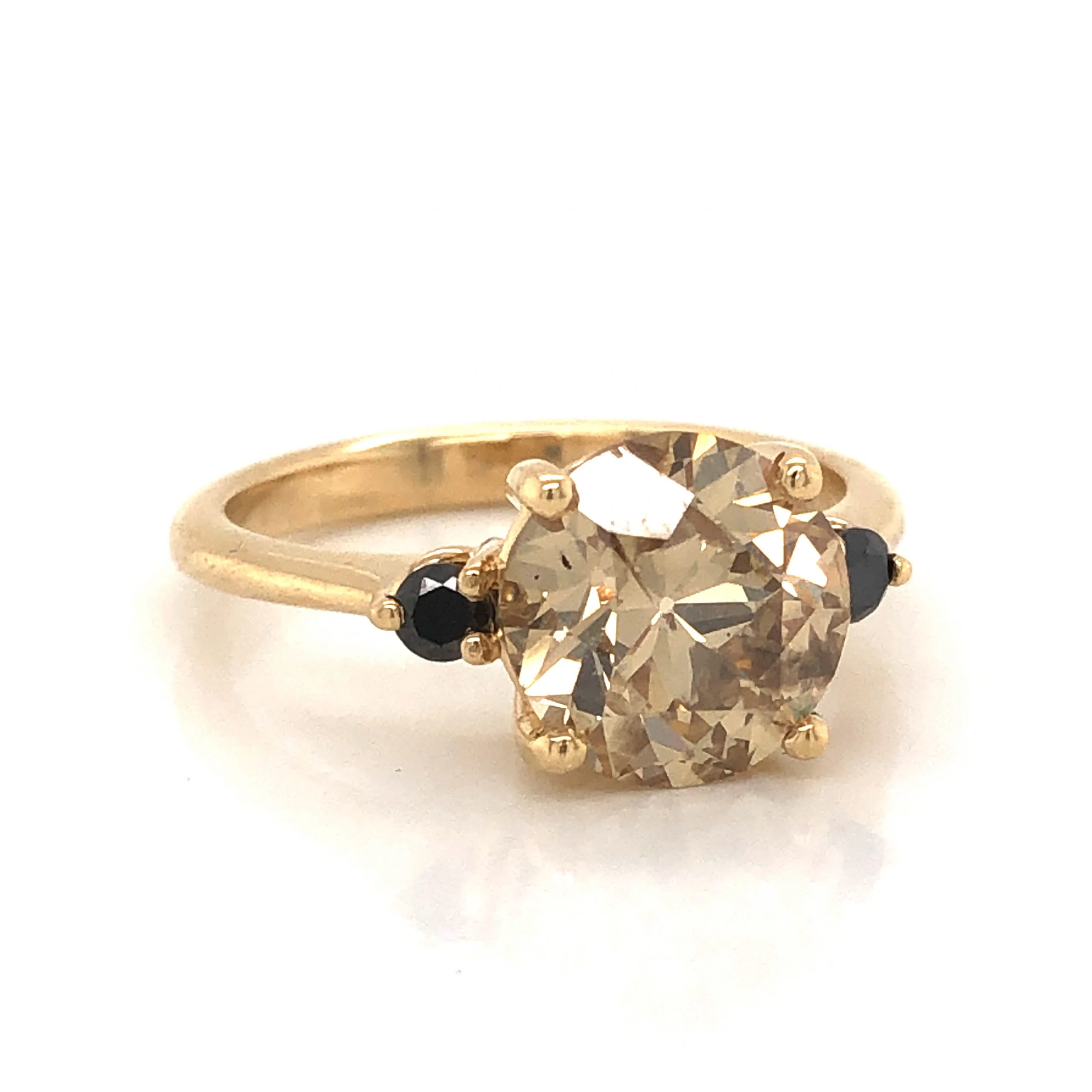 Fancy Light Brown Diamond Engagement Ring in 14k Yellow Gold - Image 3
