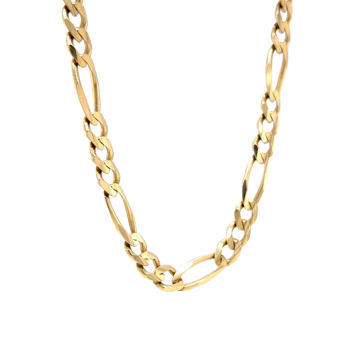 Figaro Chain Necklace in 14k Yellow Gold - Image 3