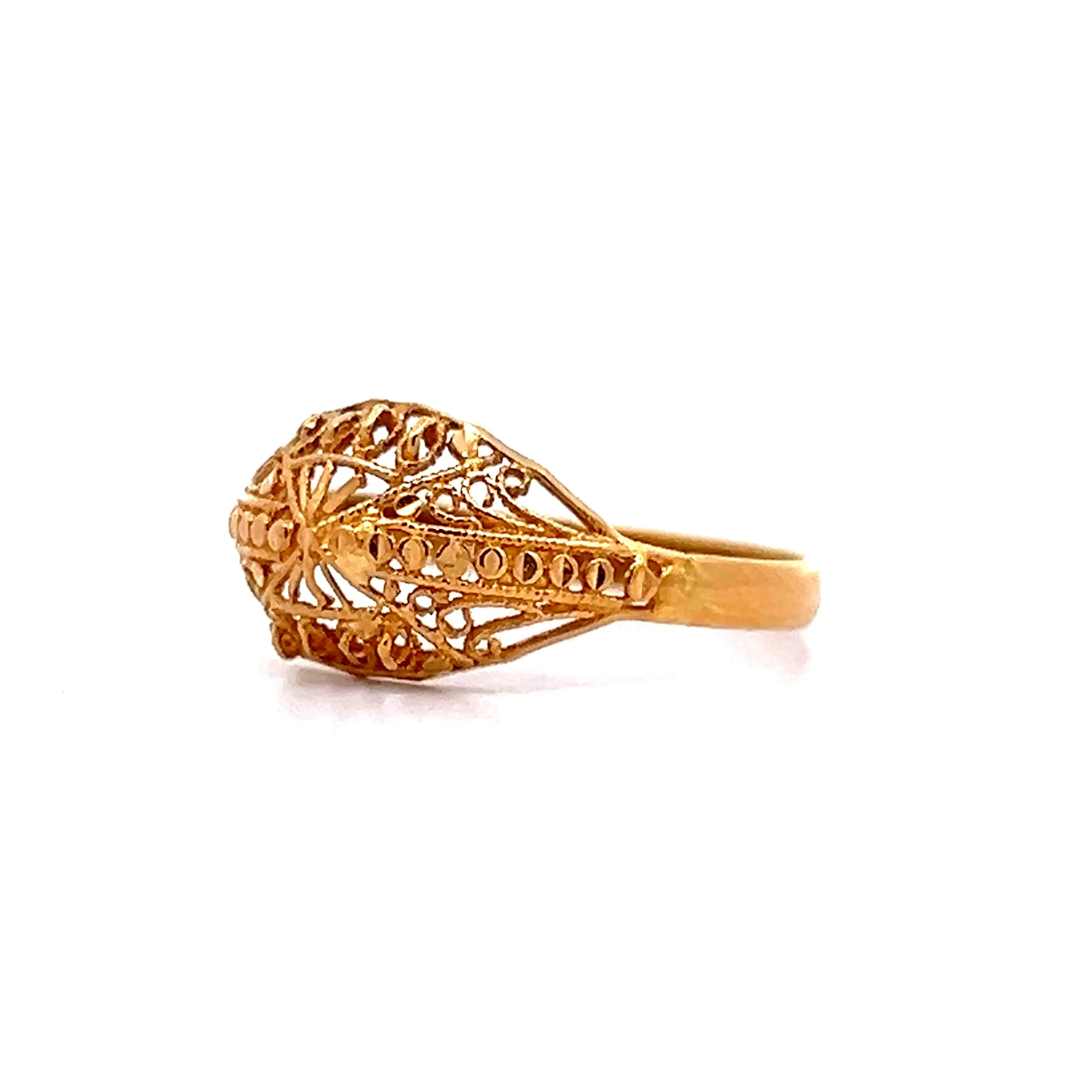 Filigree Cocktail Ring in 21k Yellow Gold - Image 2