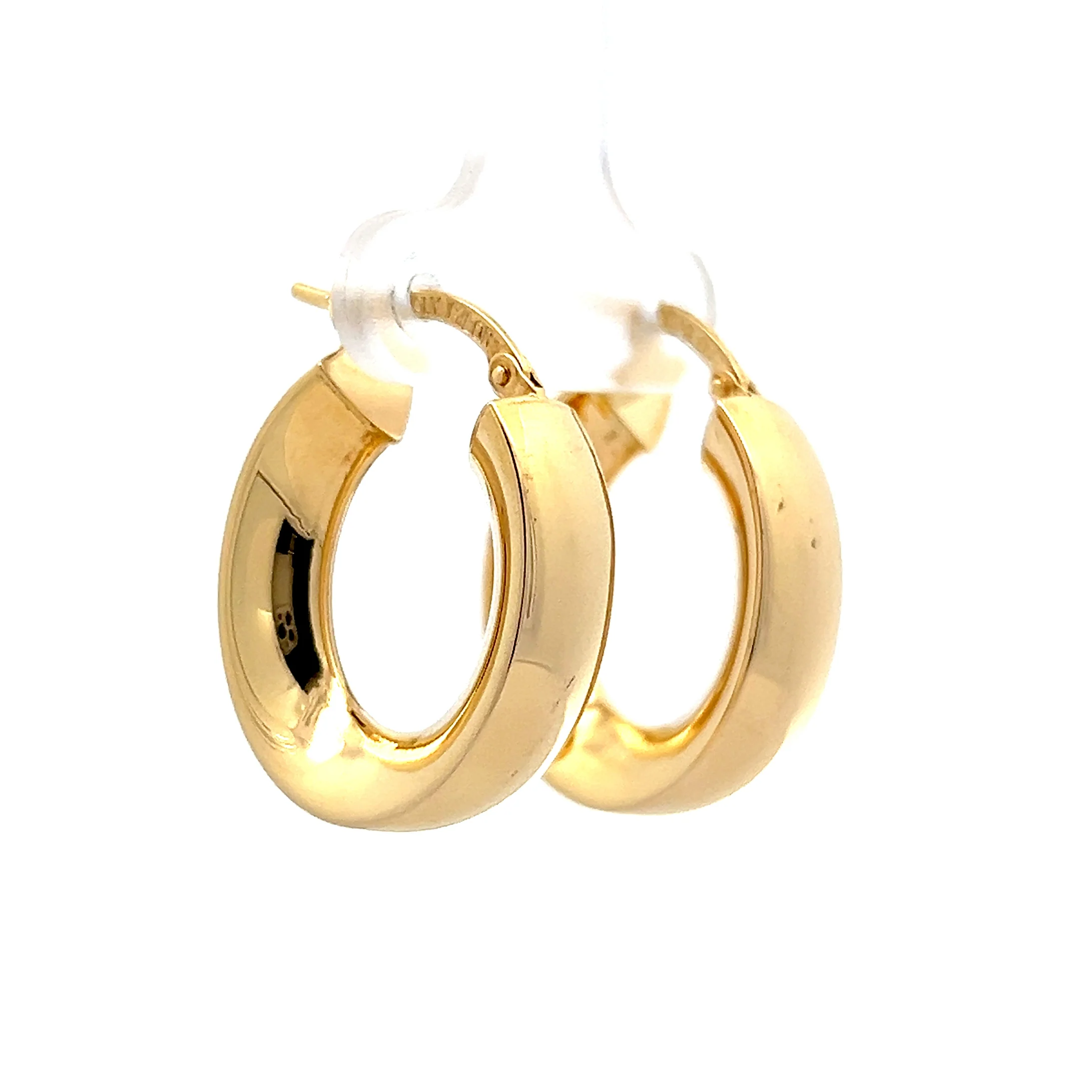 Flared Oval Hoop Earrings in 18k Yellow Gold - Image 3