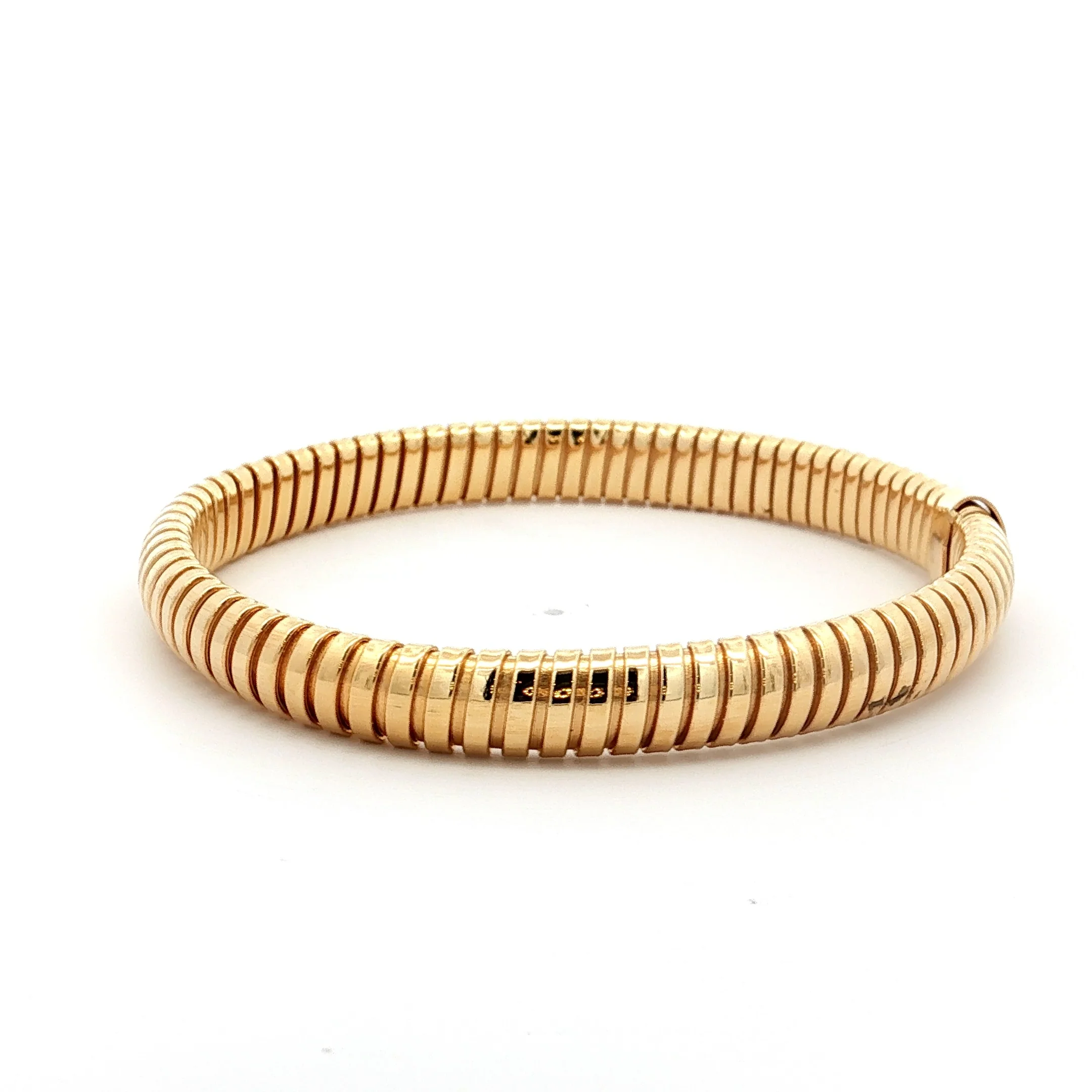 Flexible 7mm Tubogas Bangle Bracelet in 14k - Image 2