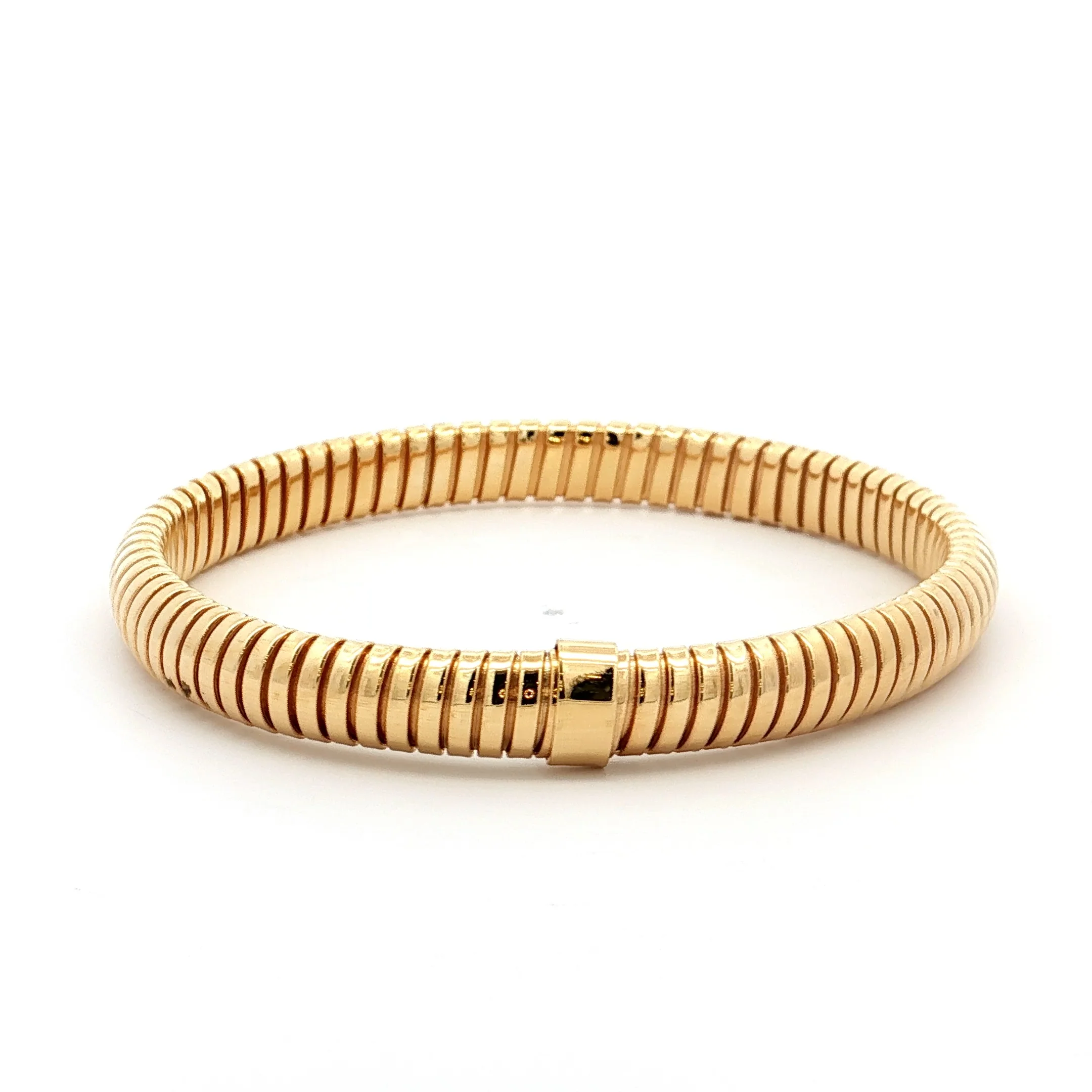 Flexible 7mm Tubogas Bangle Bracelet in 14k - Image 4