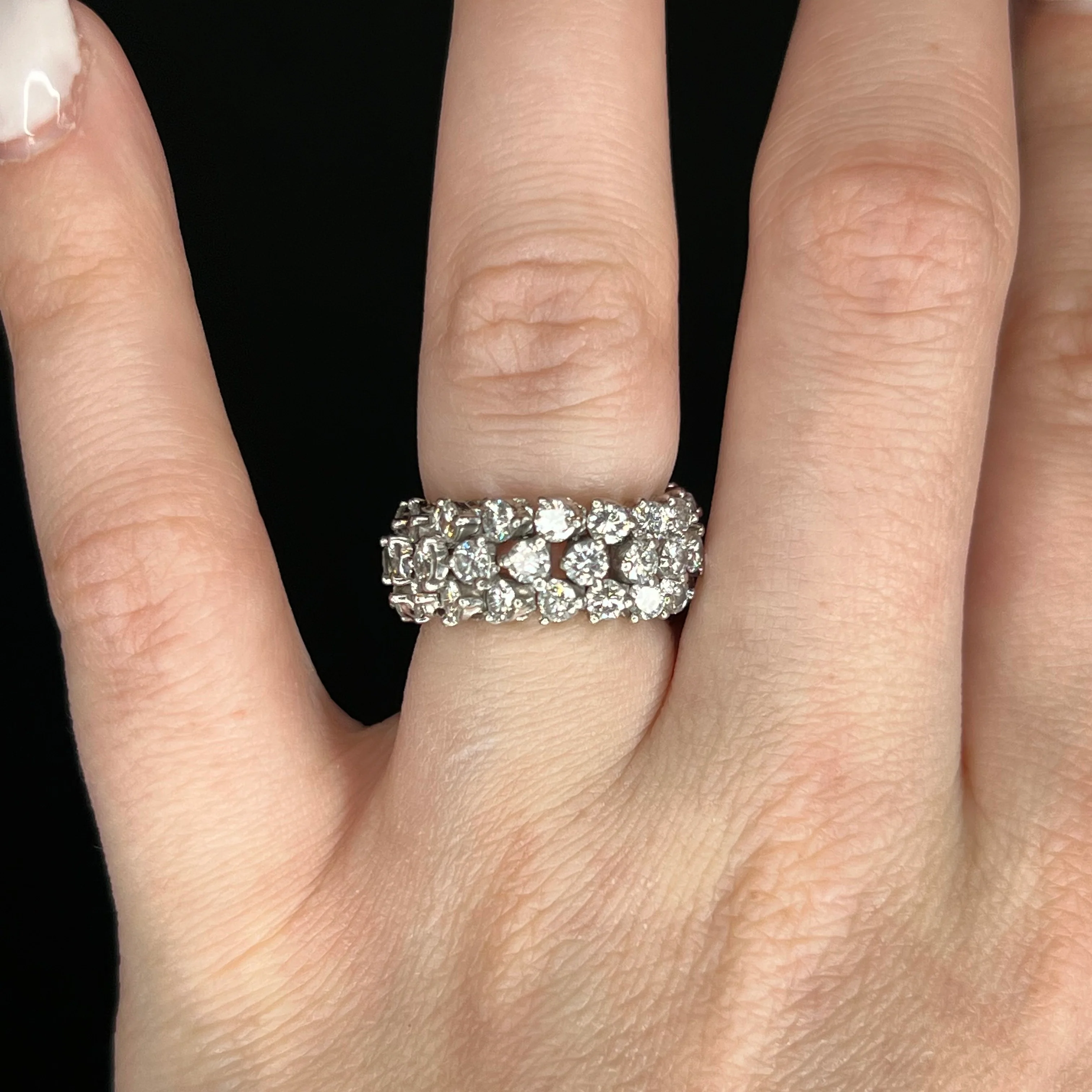 Flexible Diamond Eternity Band in Platinum - Image 6