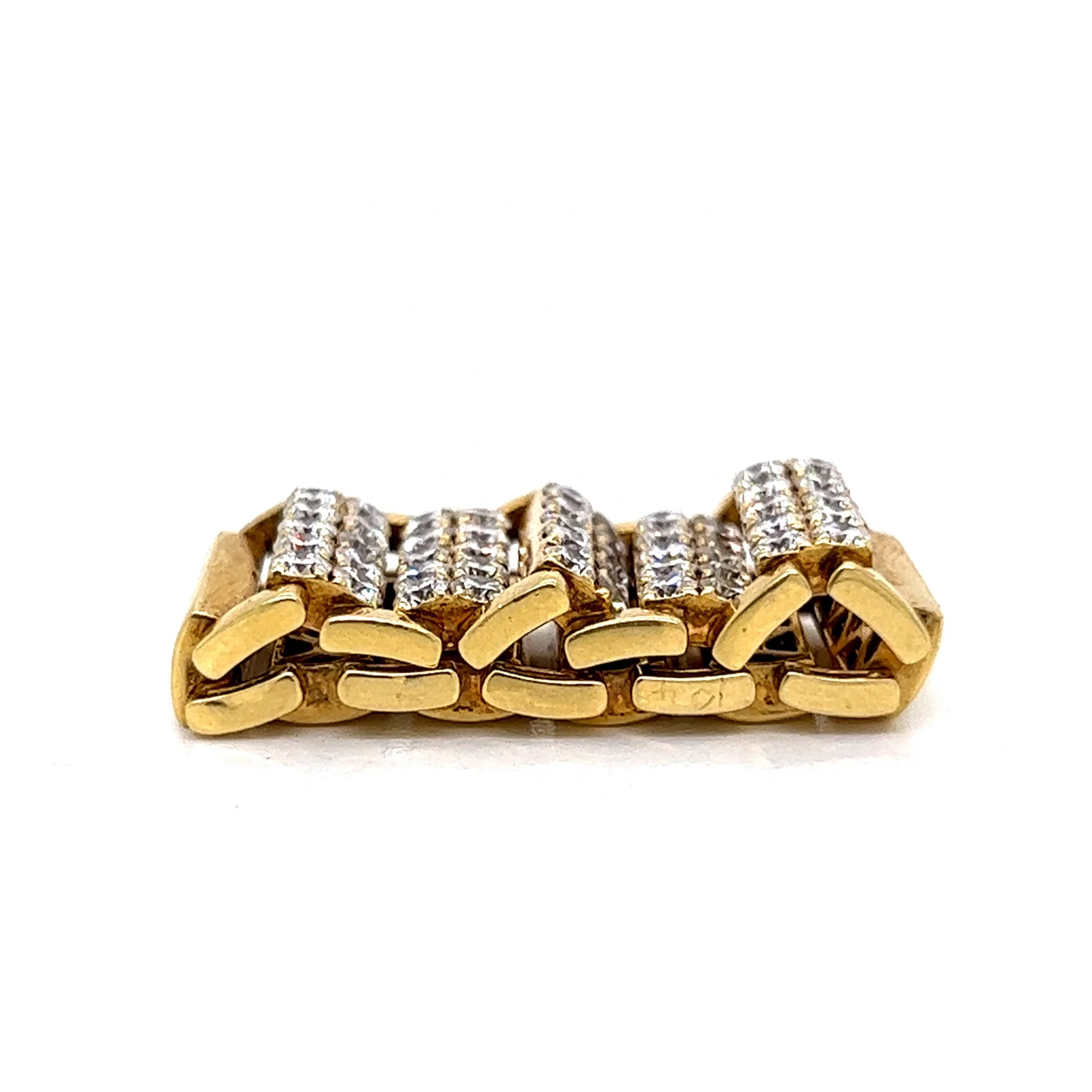 Flexible Diamond Link Cocktail Ring in 18k Yellow Gold - Image 4