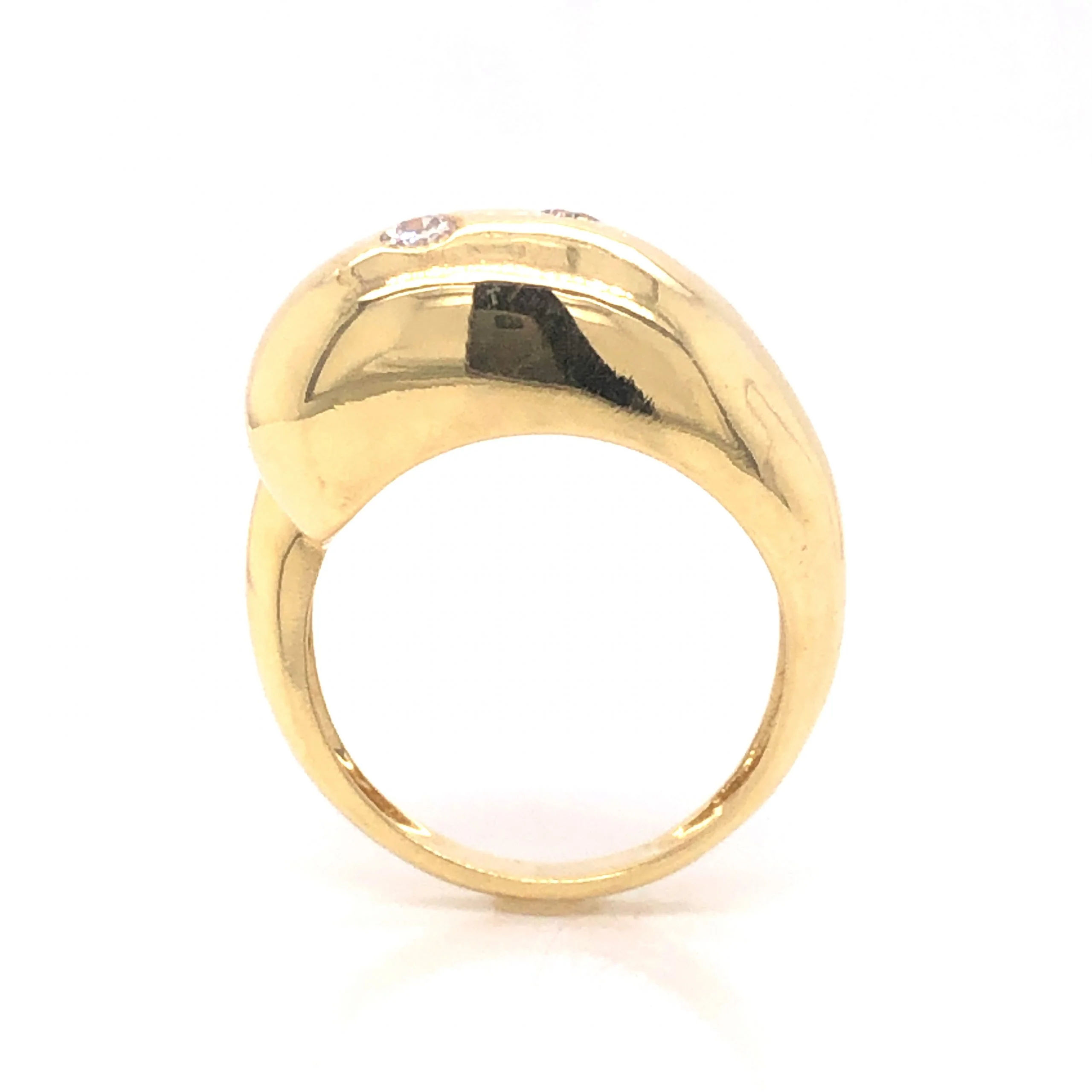 Flush Set Diamond Cocktail Ring 18k Yellow Gold - Image 4