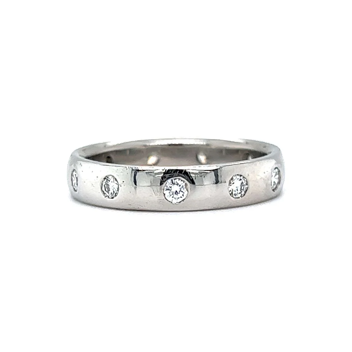 Flush Set Diamond Eternity Wedding Band in Platinum