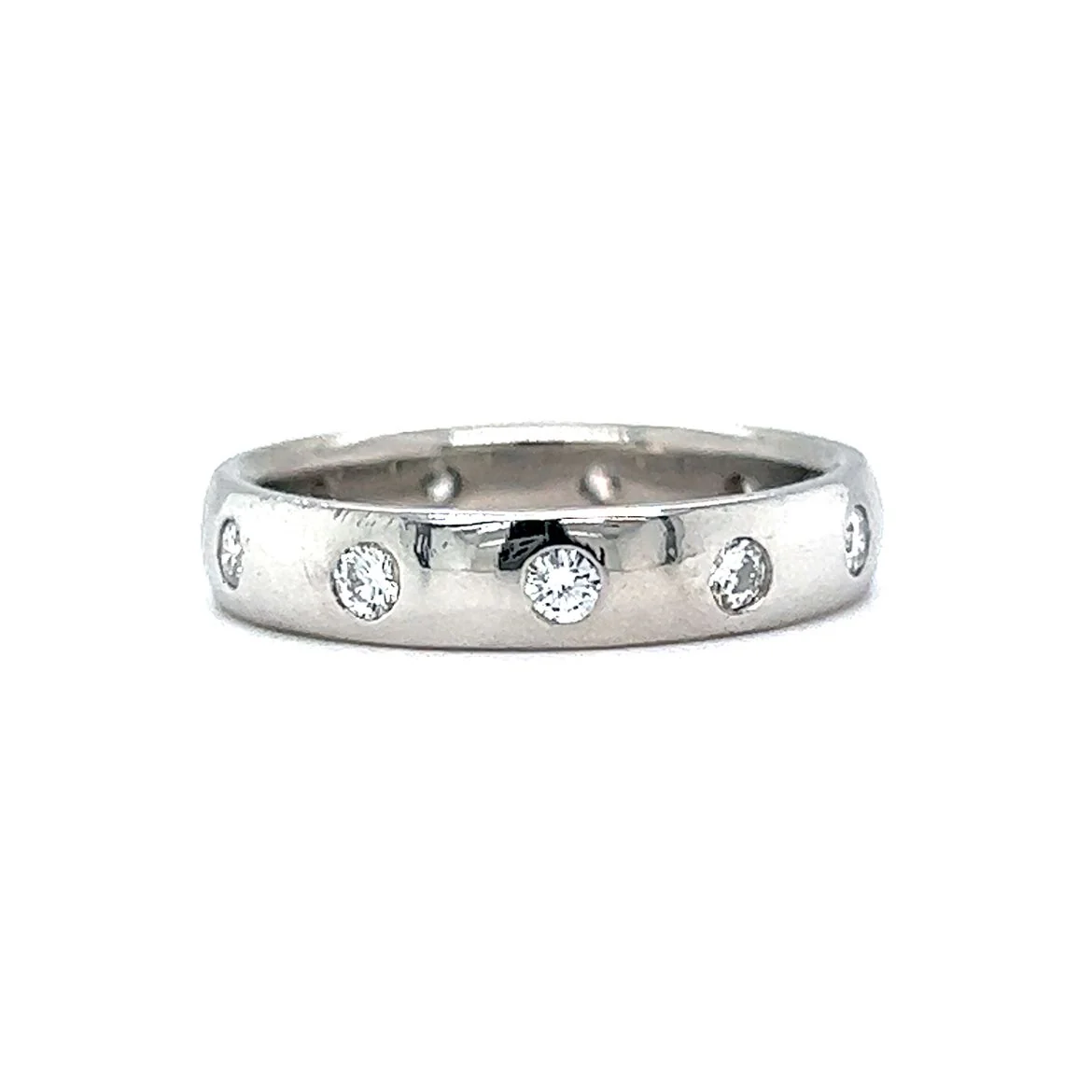 Flush Set Diamond Eternity Wedding Band in Platinum - Image 2