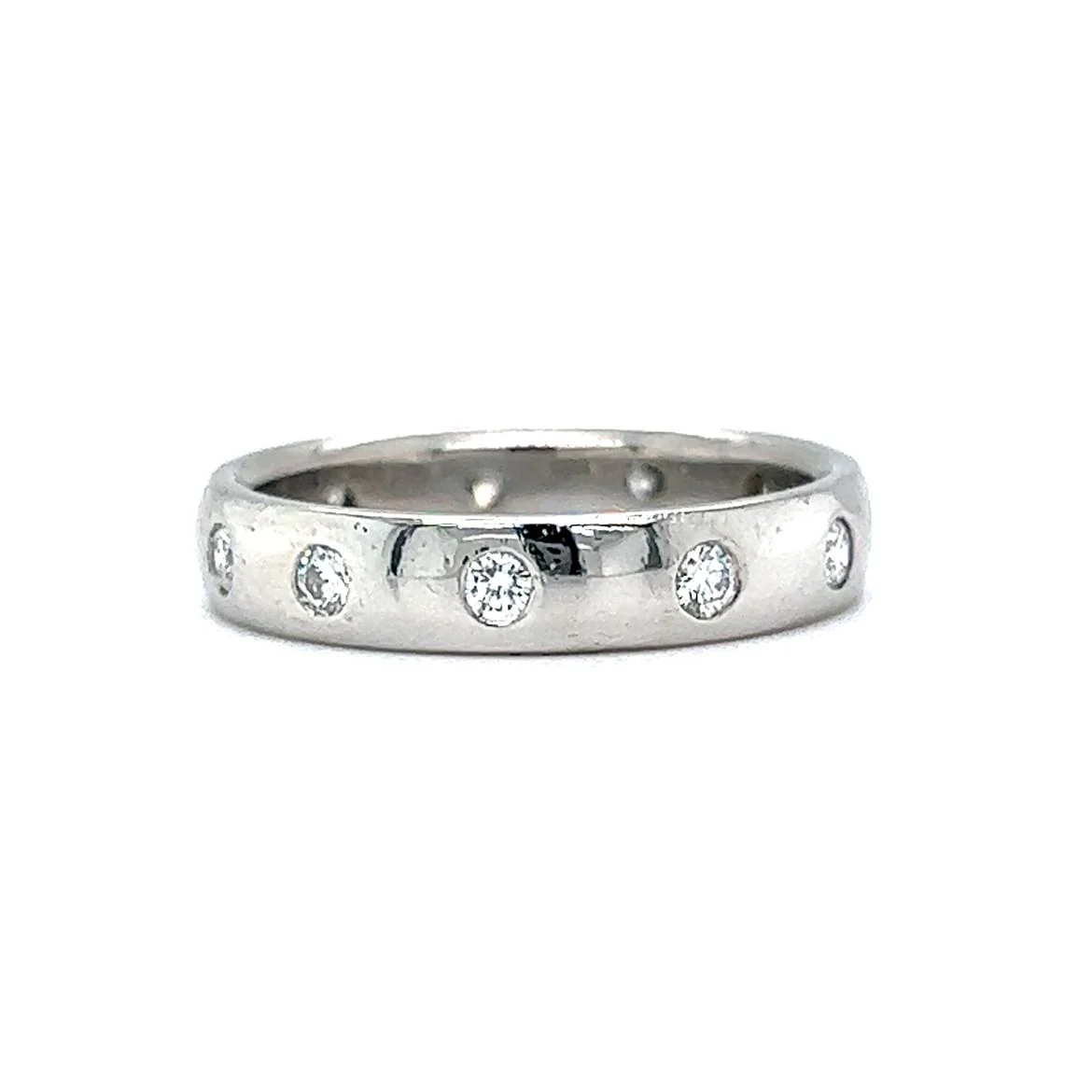 Flush Set Diamond Eternity Wedding Band in Platinum - Image 3