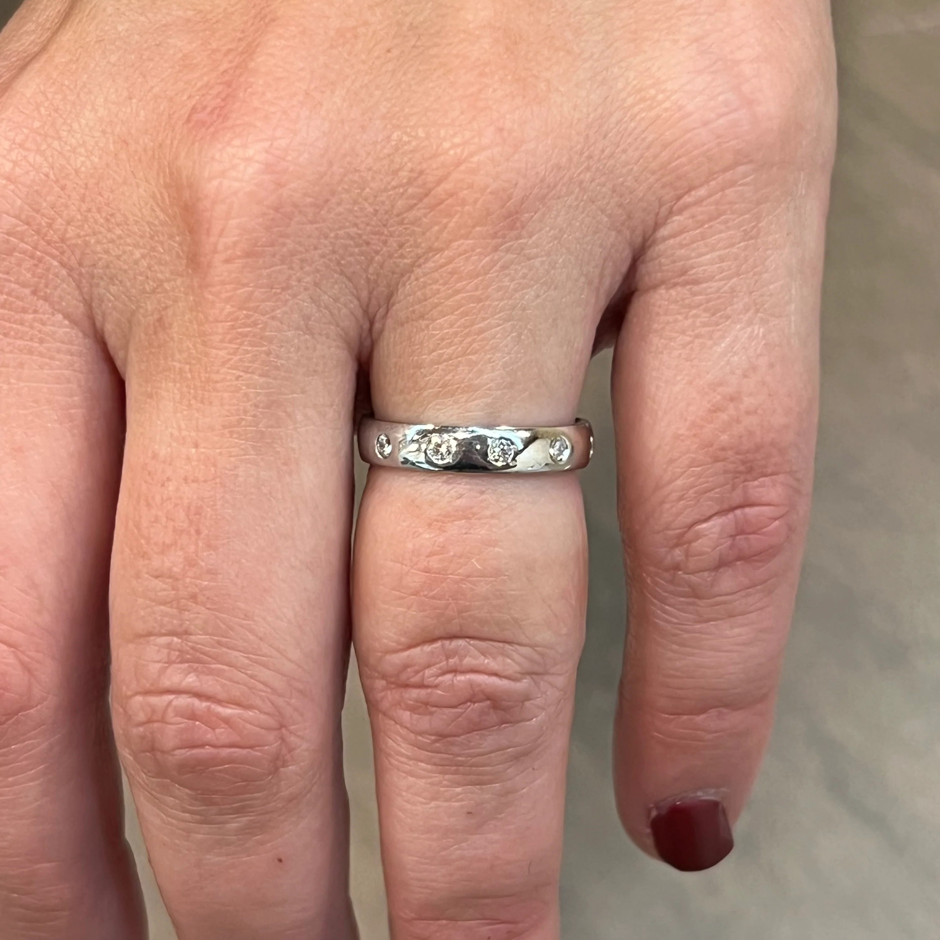 Flush Set Diamond Eternity Wedding Band in Platinum - Image 6