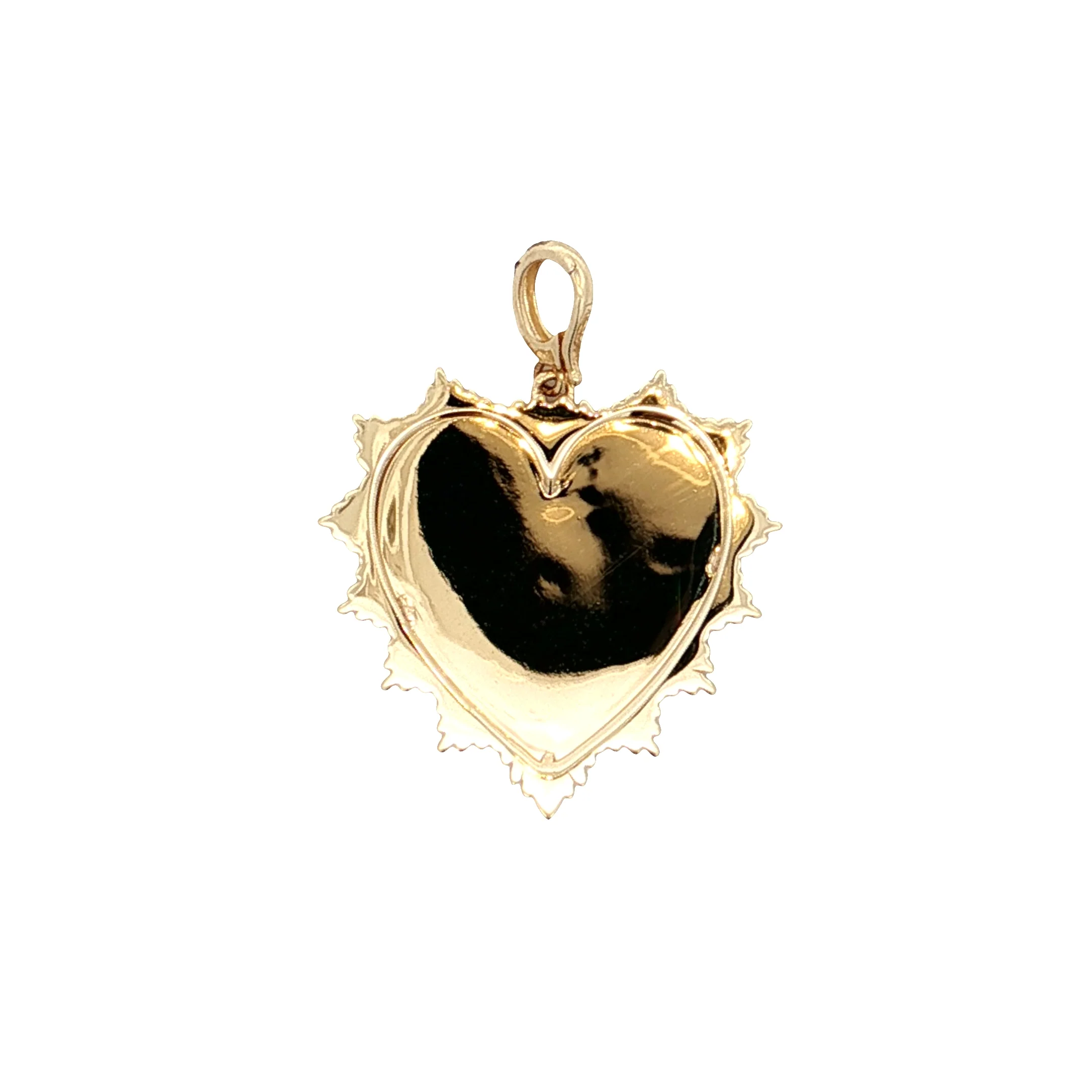 Fluted Heart Pendant in 14k Yellow Gold - Image 2