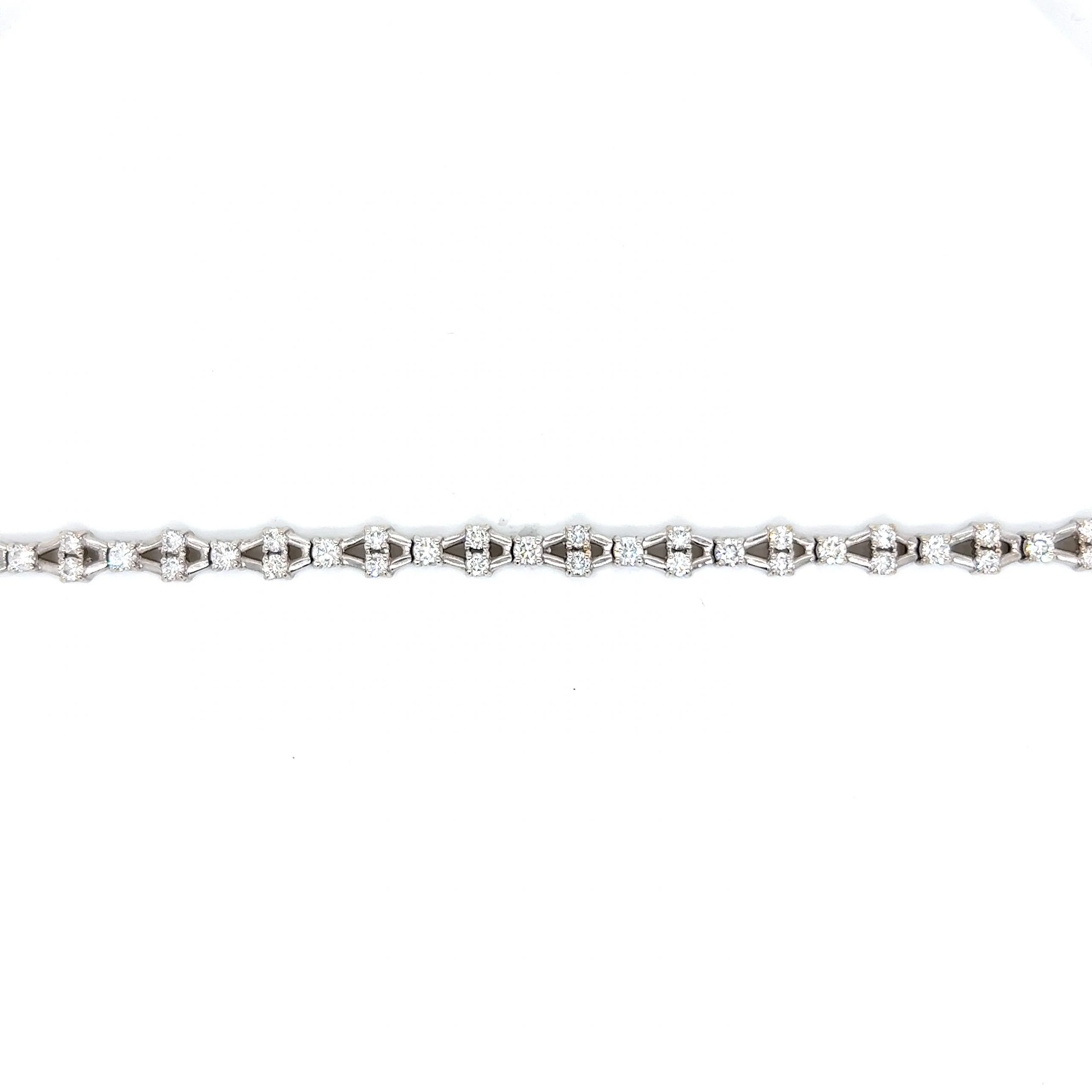 Geometric Diamond Tennis Bracelet in 18k White Gold - Image 5