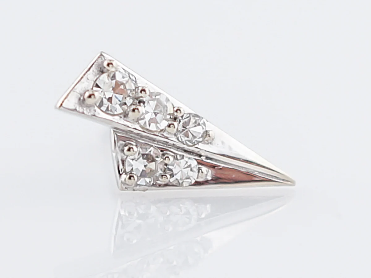 Geometric Earrings Modern .17 Single Cut Diamonds in 14k White Gold - Image 4