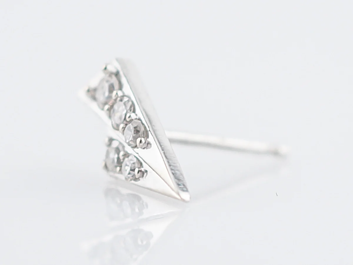 Geometric Earrings Modern .17 Single Cut Diamonds in 14k White Gold - Image 5