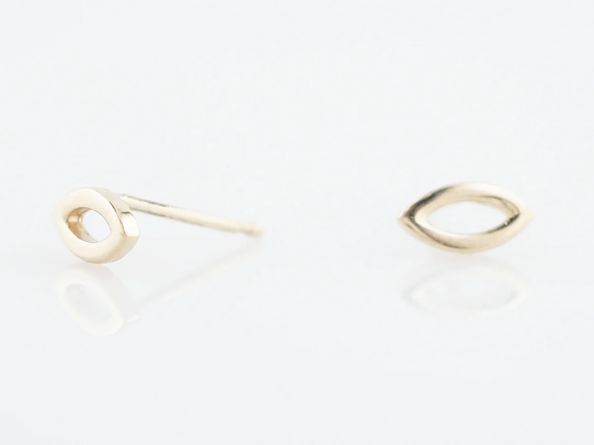 Geometric Stud Earrings Modern in 14K Yellow Gold