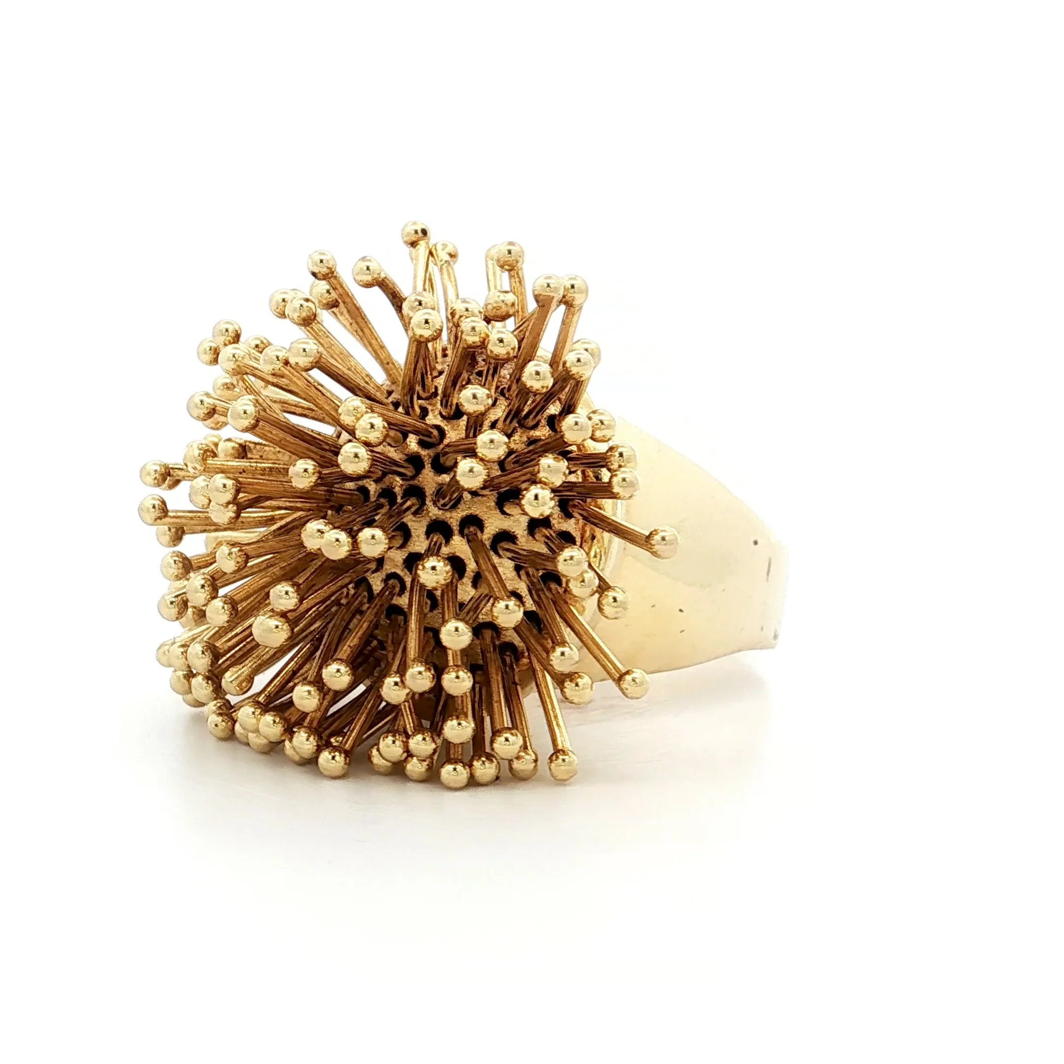 Gesticulating Prong Cocktail Ring 14k Yellow Gold - Image 2