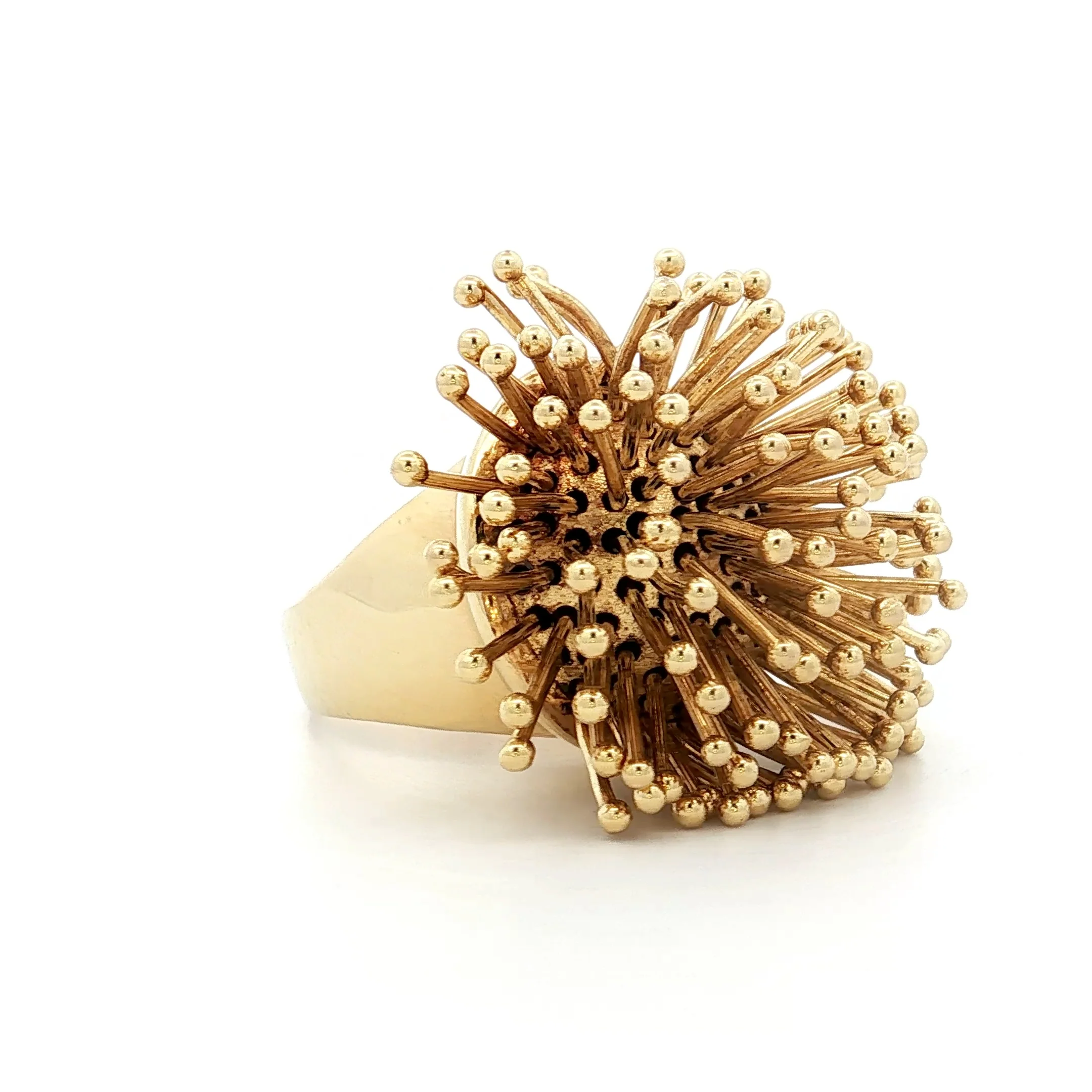 Gesticulating Prong Cocktail Ring 14k Yellow Gold - Image 3